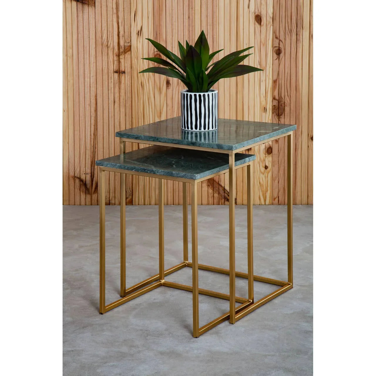 Green Marble Nesting Side Tables
