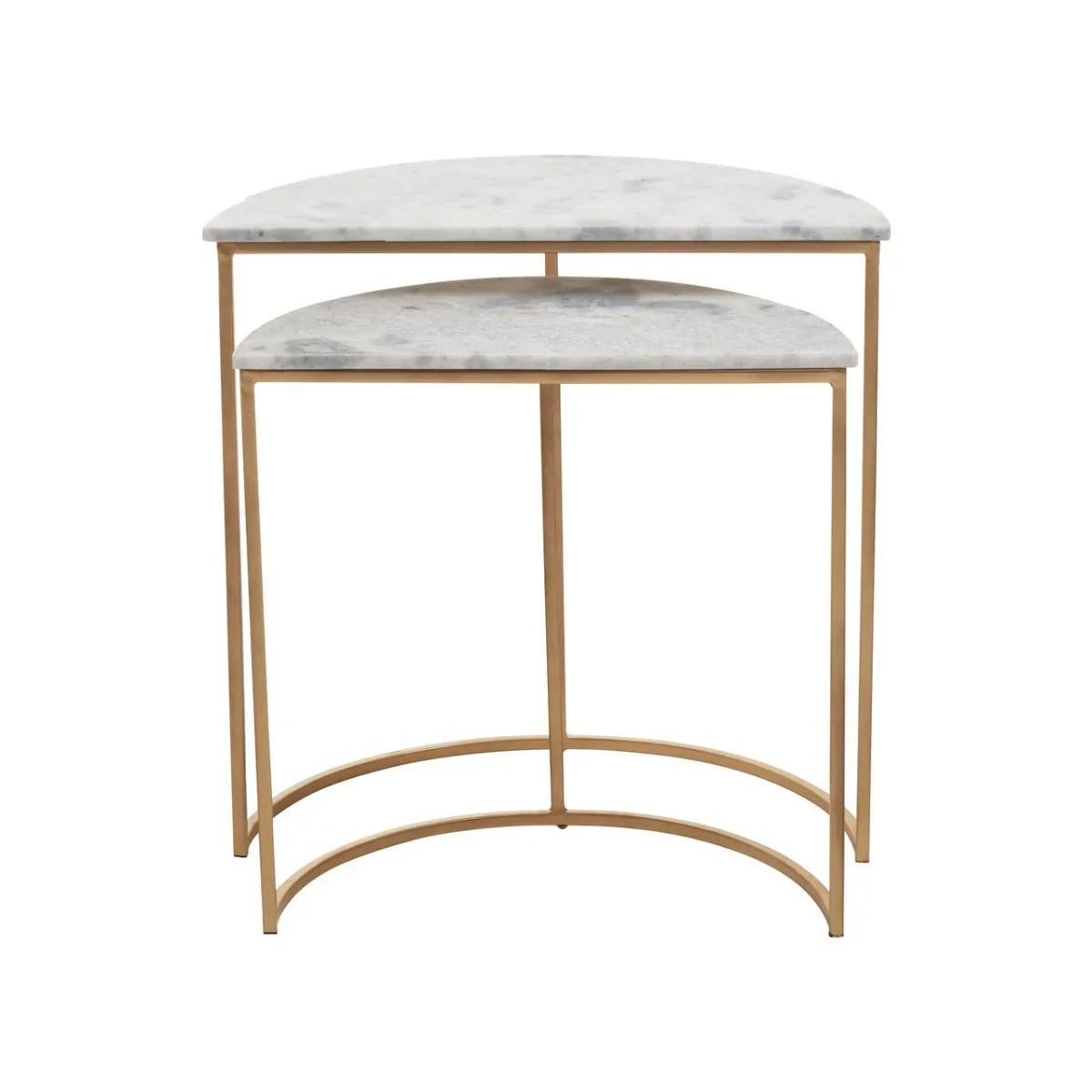SemiCircular Marble Side Tables Set