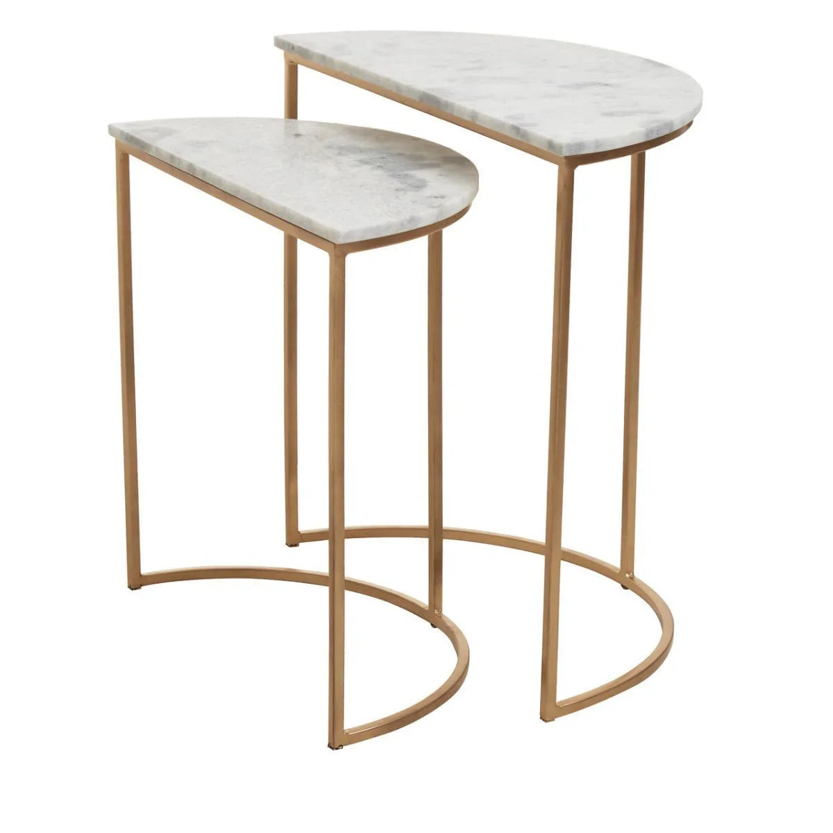 SemiCircular Marble Side Tables Set