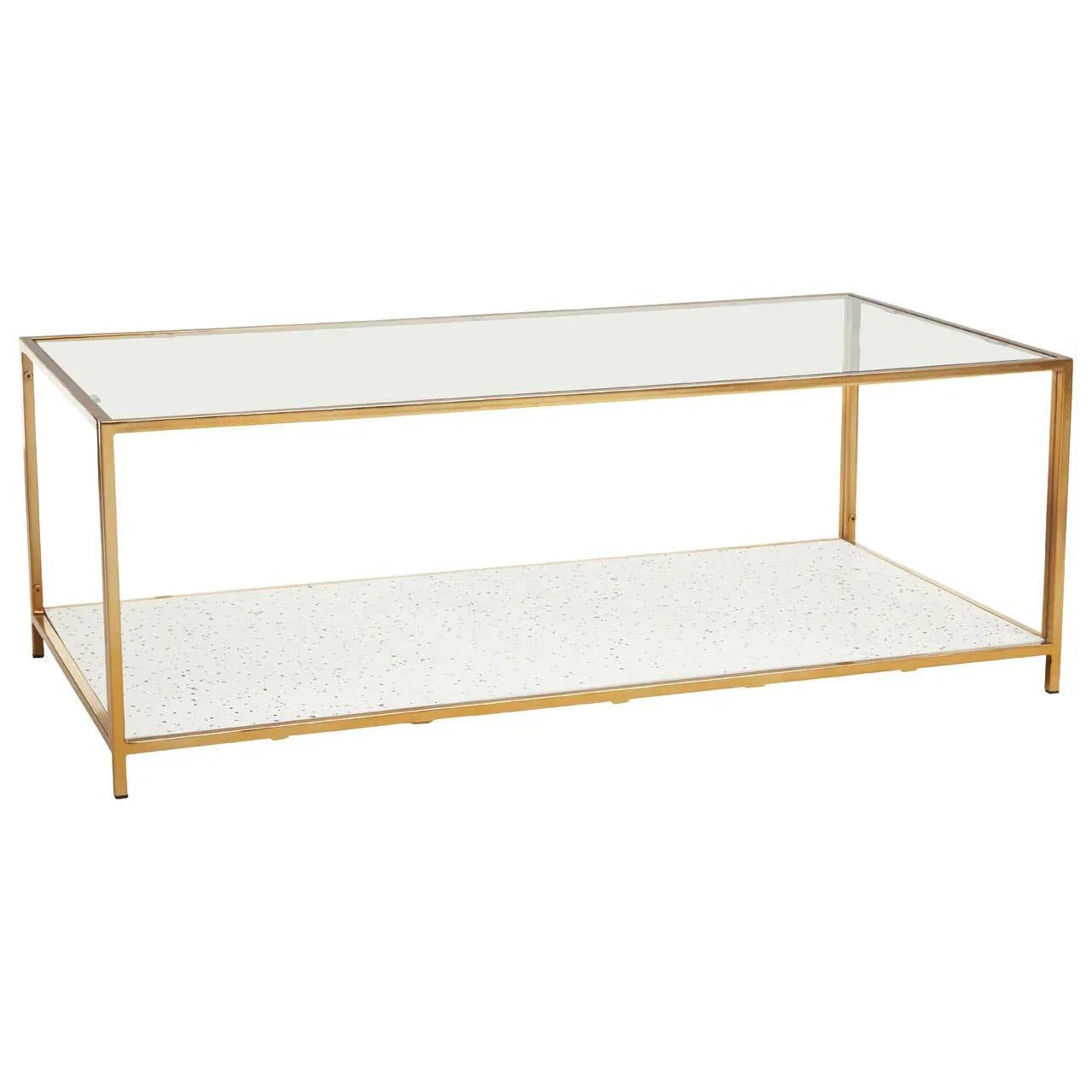 Golden Terrazzo Glass Coffee Table