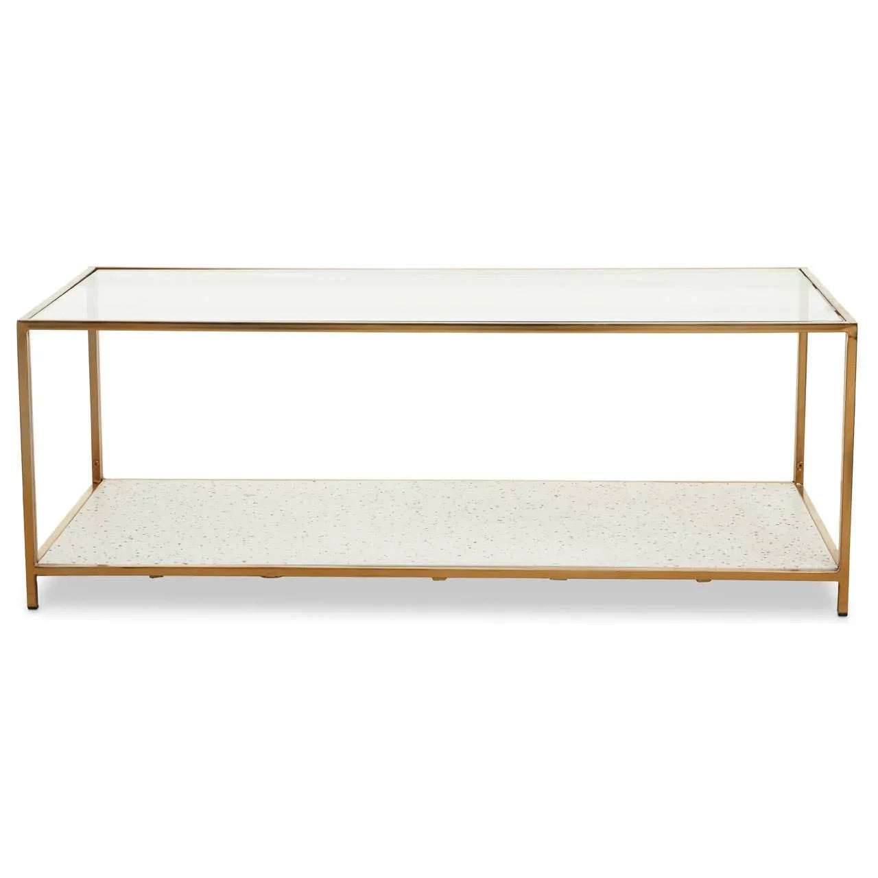 Golden Terrazzo Glass Coffee Table