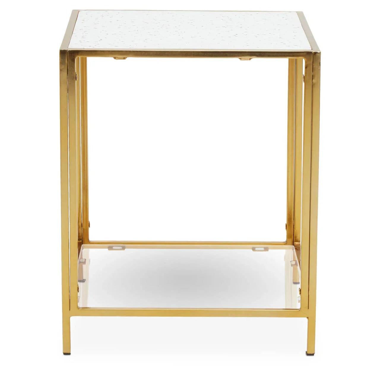Gold Frame Glass Side Table