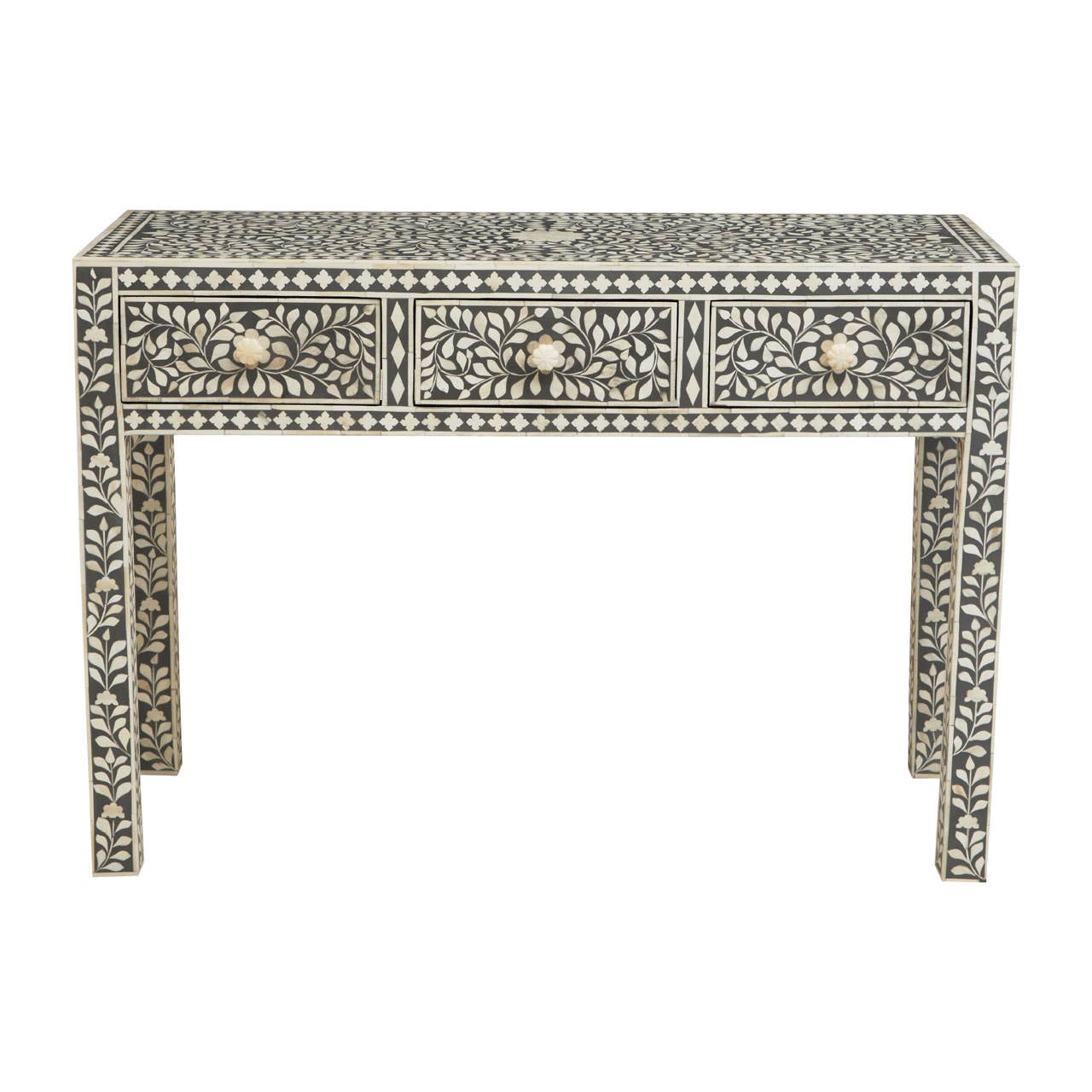Bone Inlay Floral Desk