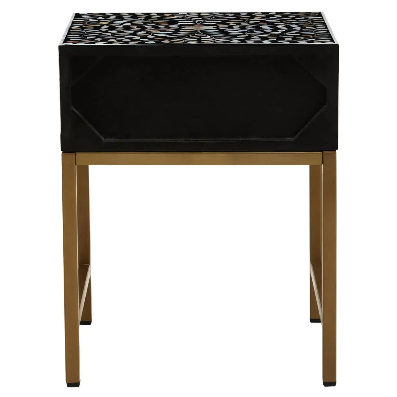 Luxe Floral Inlay Side Table