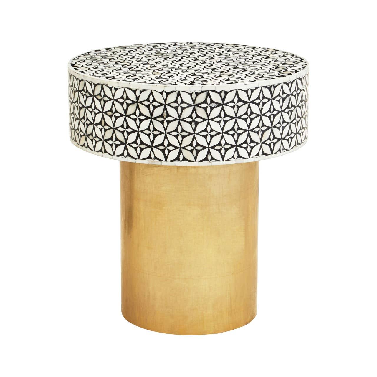 Geometric Bone Side Table