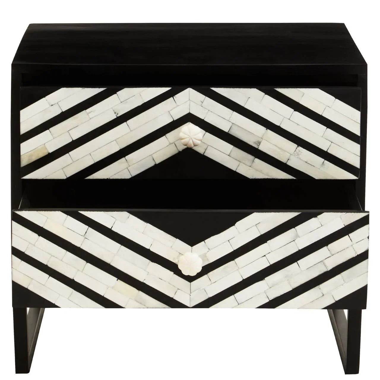 Exotic Floral Drawer Side Tables