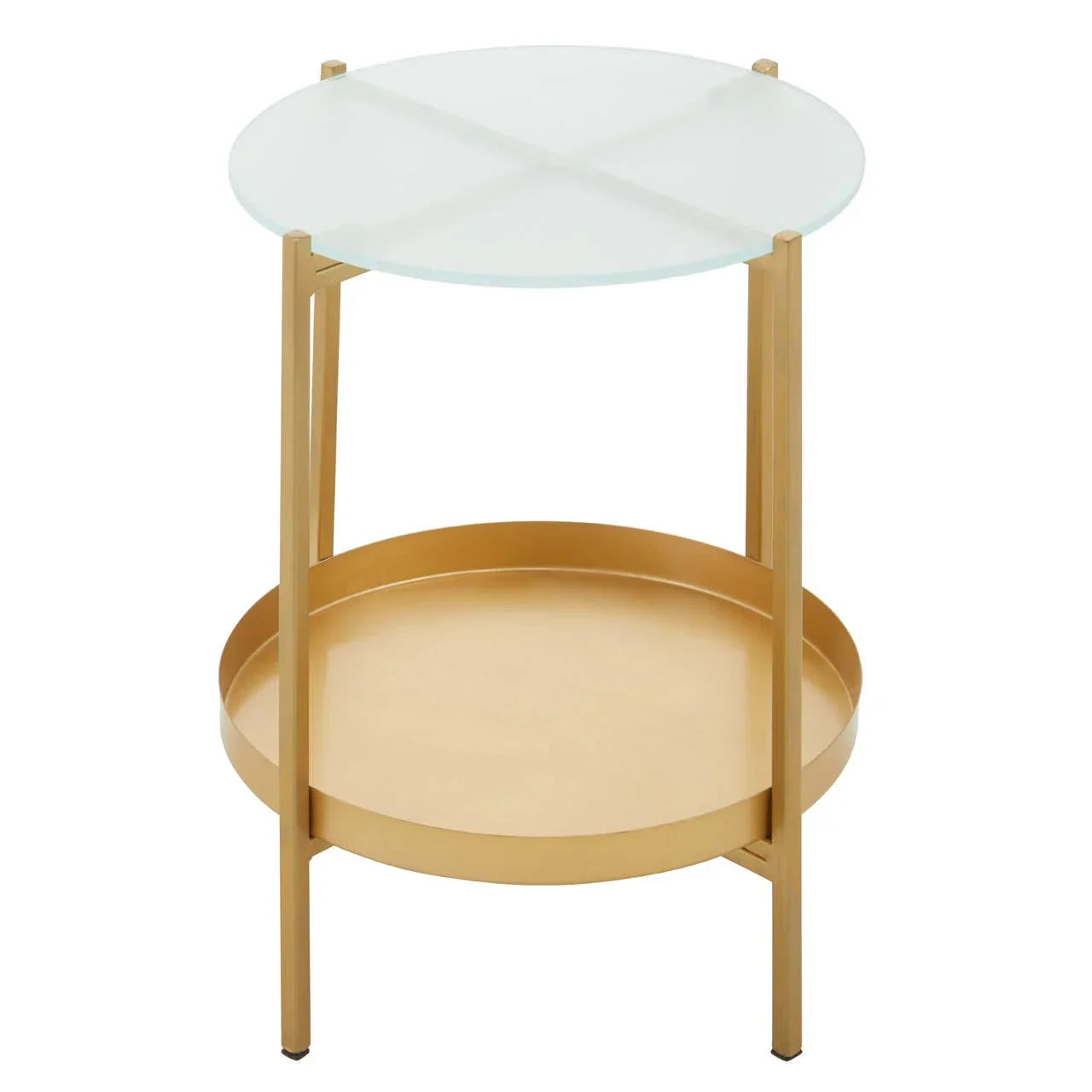 Gold Glass Iron Side Table