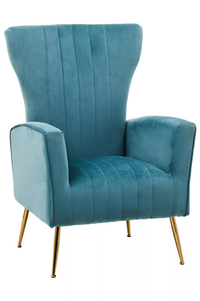 Luxe Green Velvet Wingback Chair