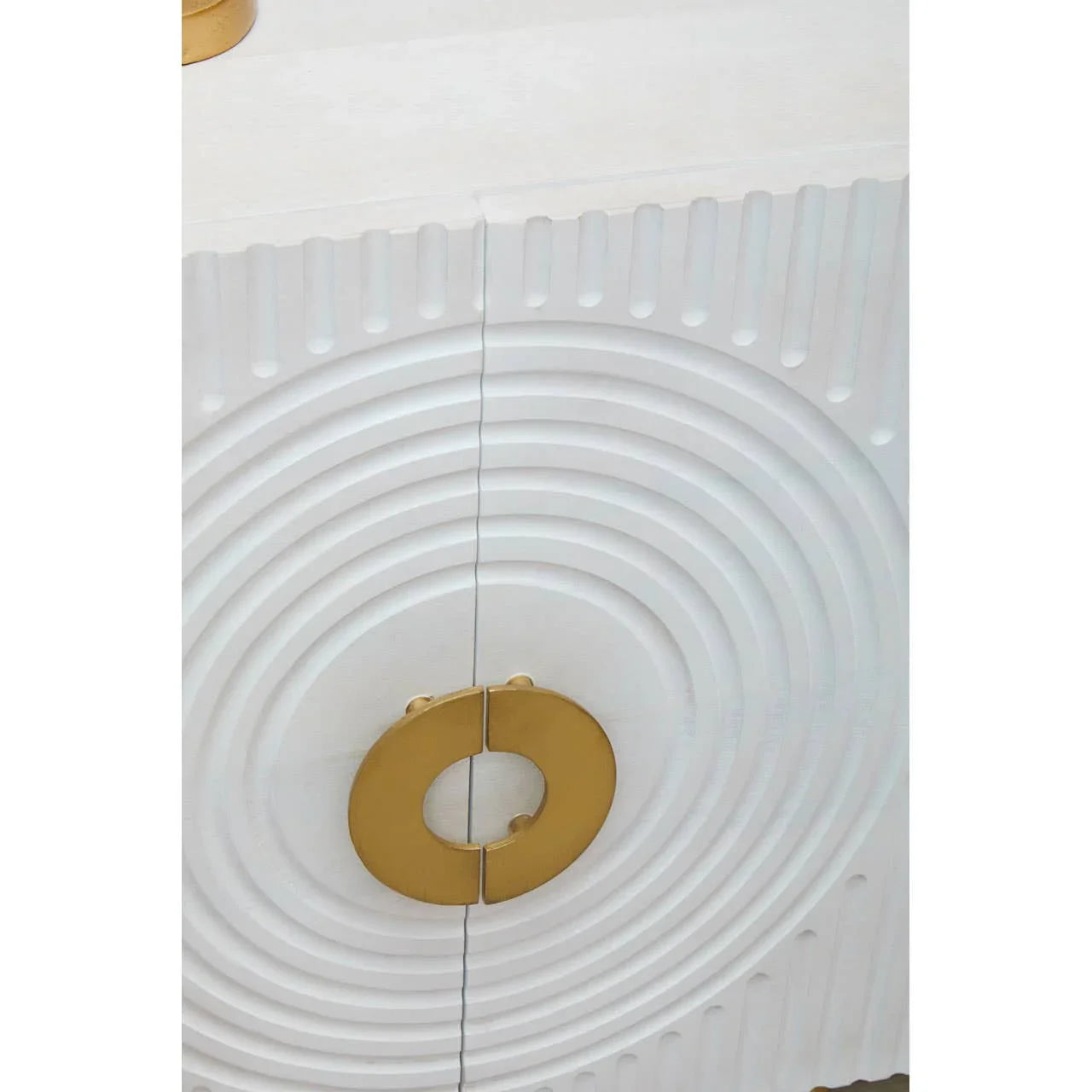 Golden Touch Mango Wood Sideboard with Circular Handles