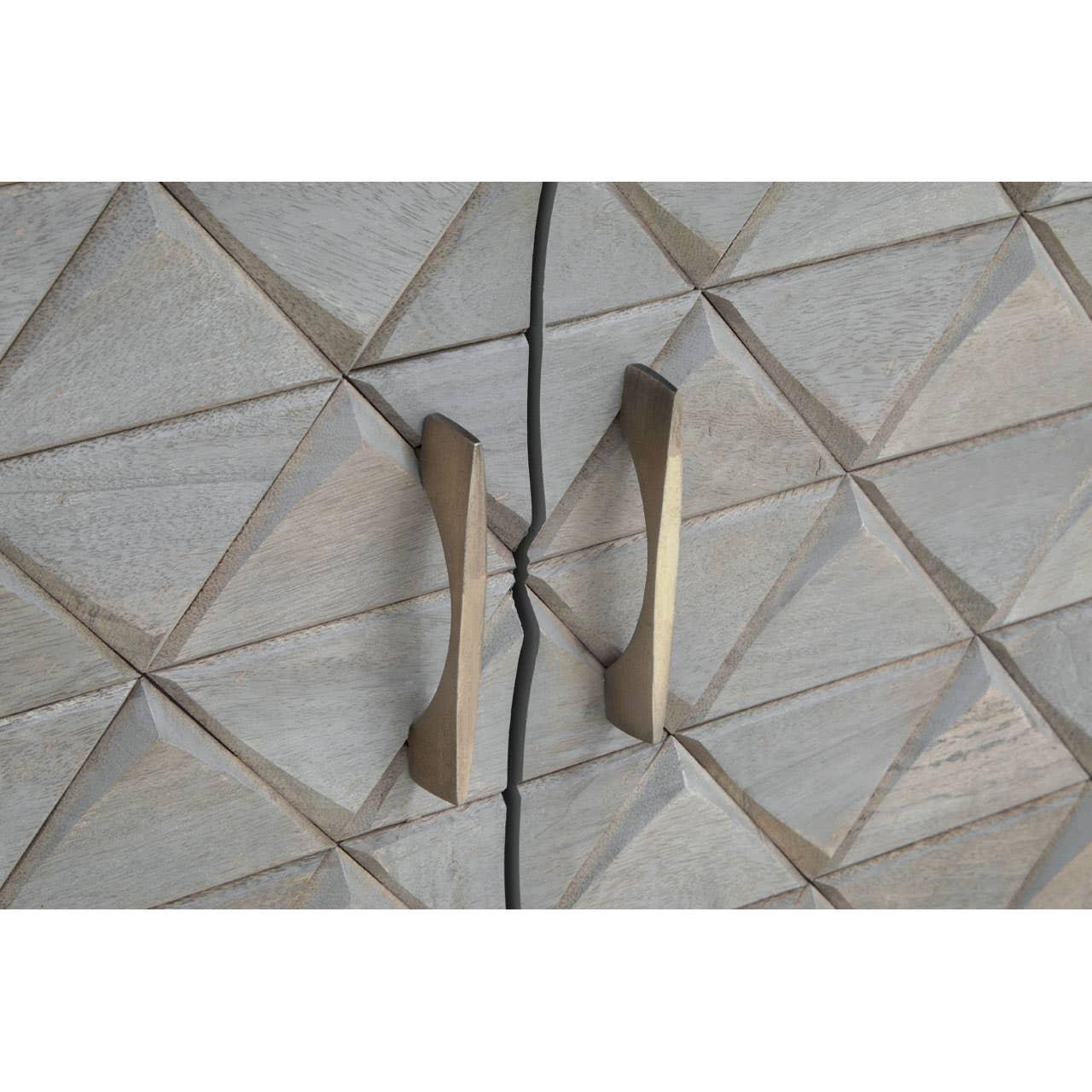 Rustic Elegance Mango Wood Sideboard with Woven Doors.