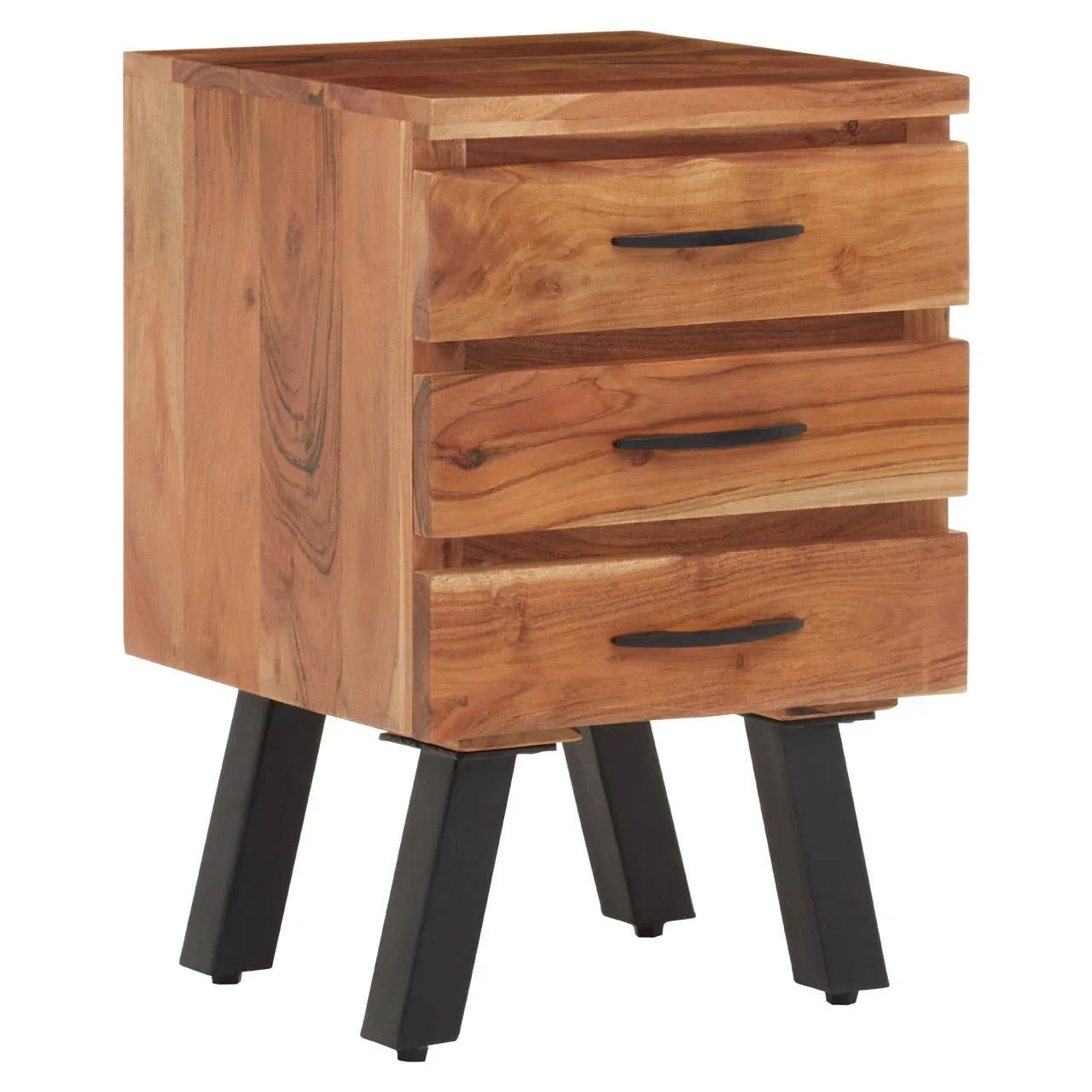 Industrial Wood Drawer Side Table
