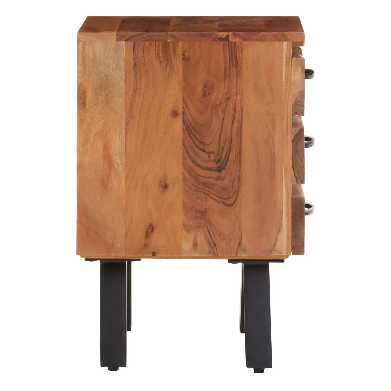 Industrial Wood Drawer Side Table