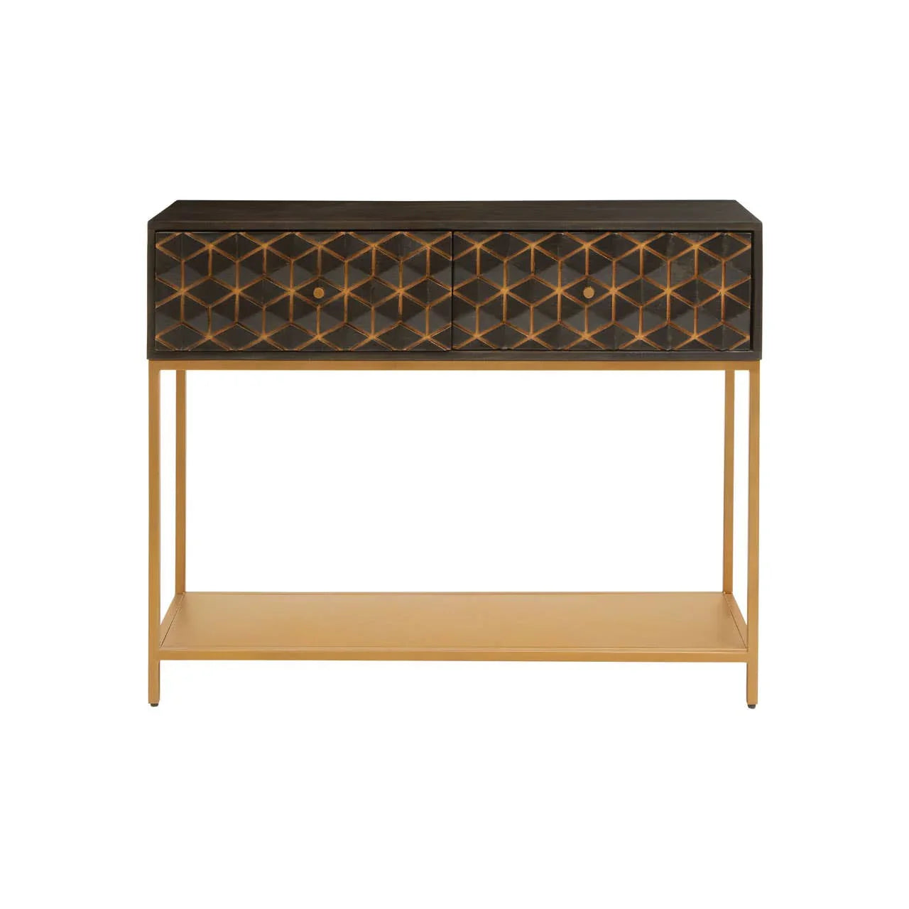 Elegant Grey Mango Wood Console