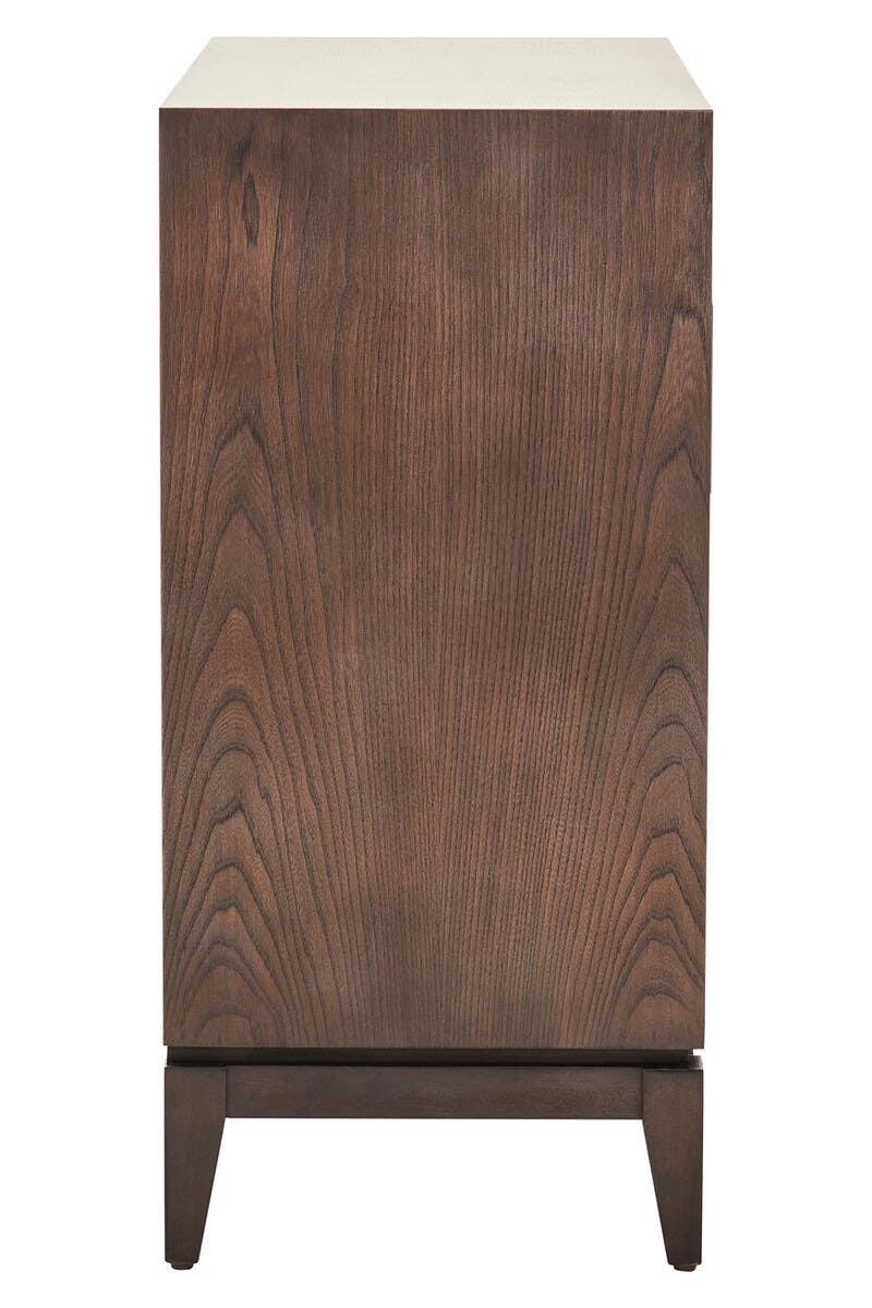 Rustic Elegance Antique Grey Elm Wood Sideboard with Two Doors