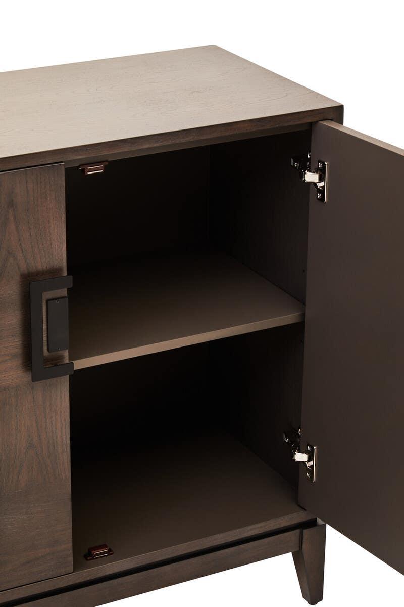 Rustic Elegance Antique Grey Elm Wood Sideboard with Two Doors