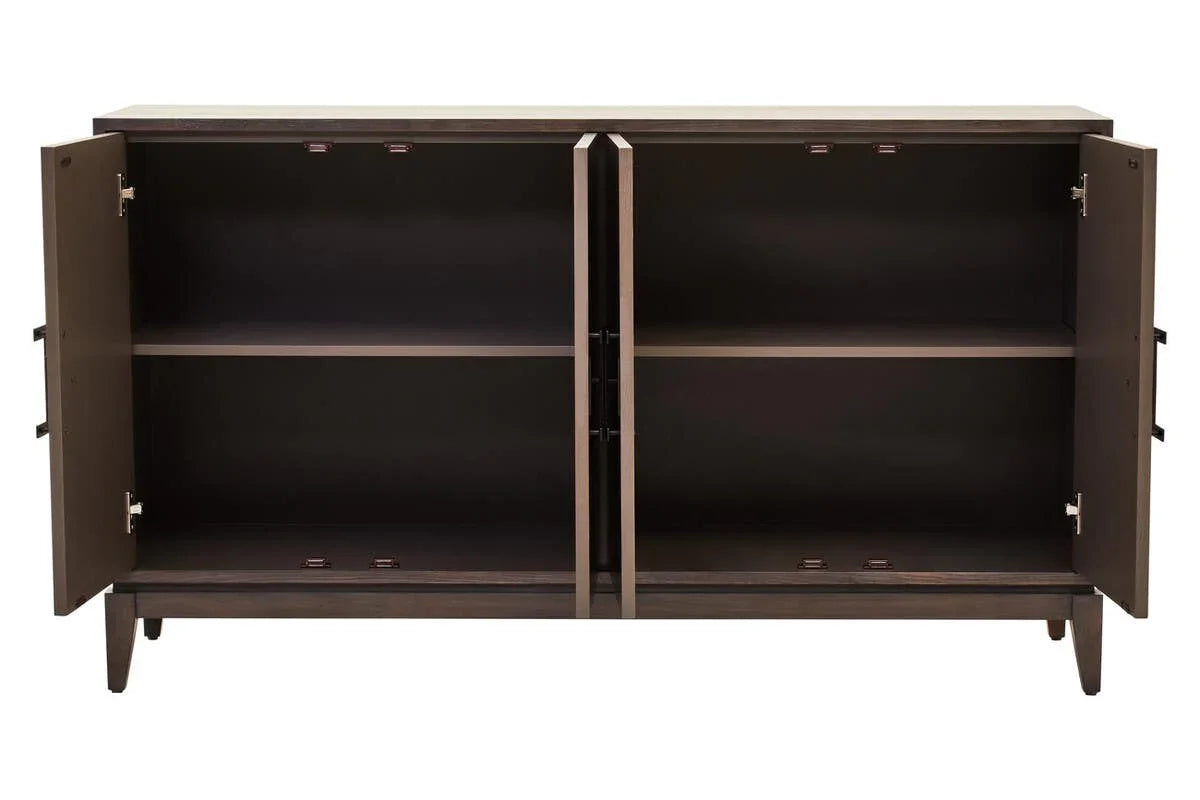 Rustic Charm 4-Door Antique Grey Sideboard