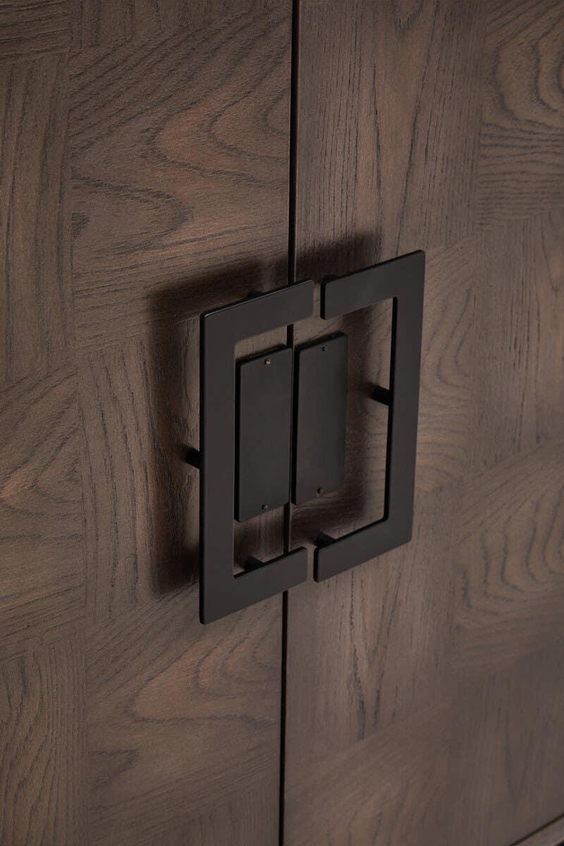 Rustic Charm 4-Door Antique Grey Sideboard