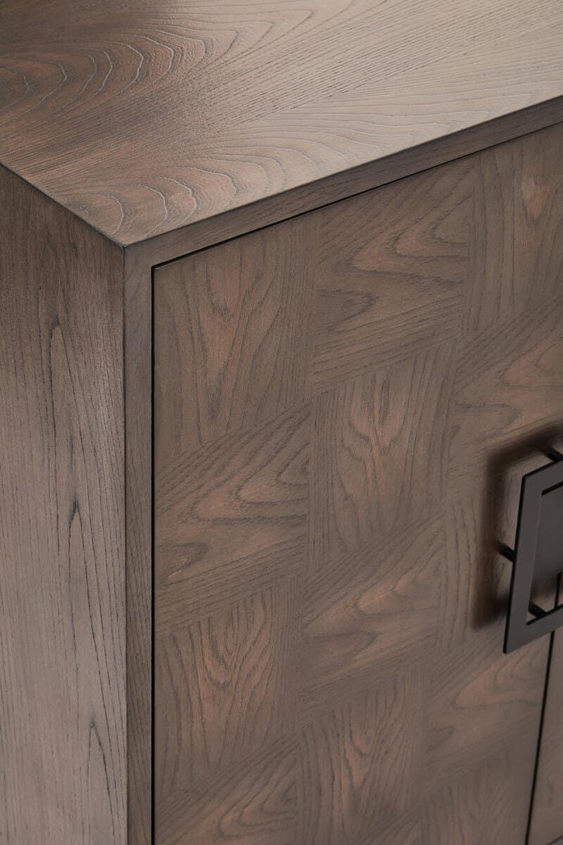 Rustic Charm 4-Door Antique Grey Sideboard