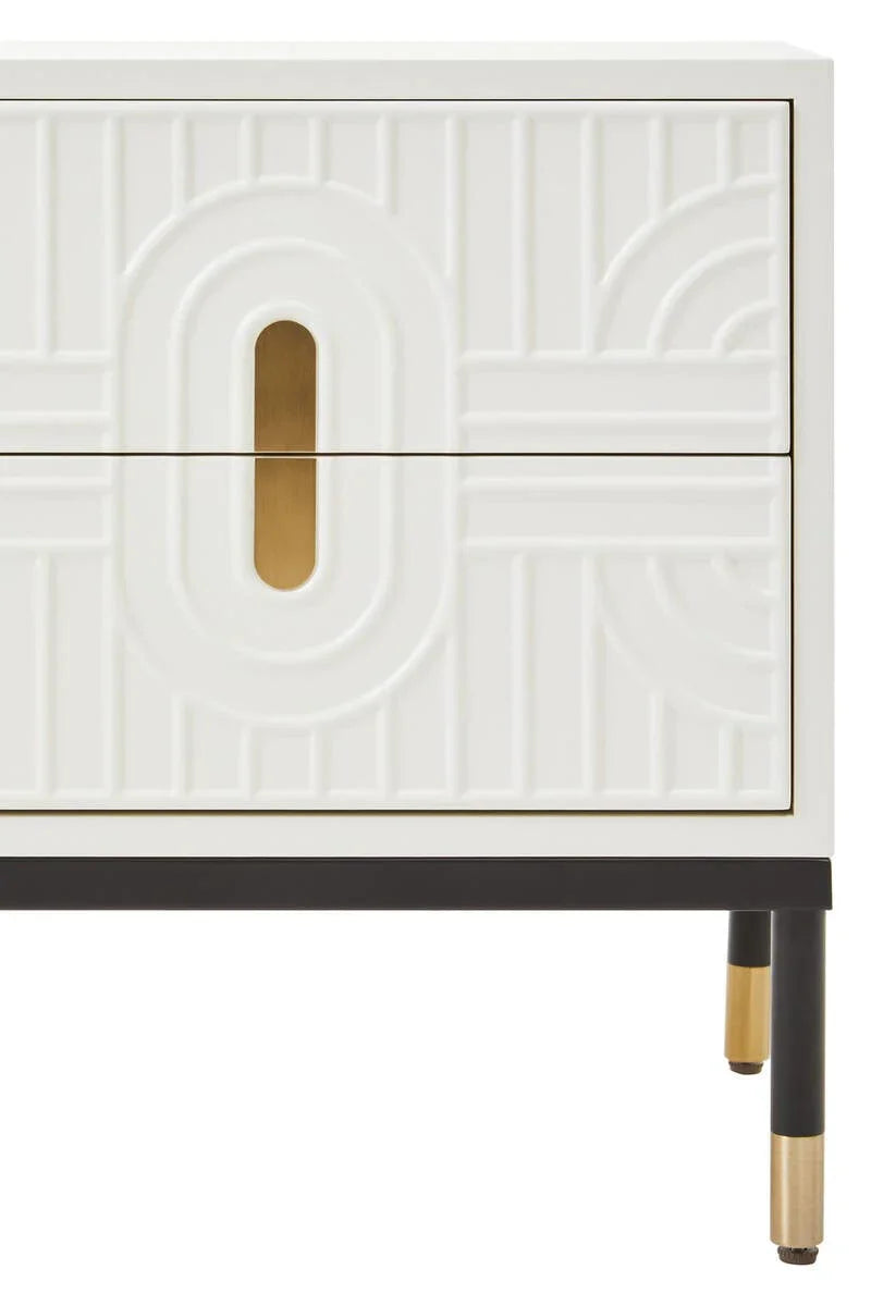 Modern Geometric Drawer Side Table