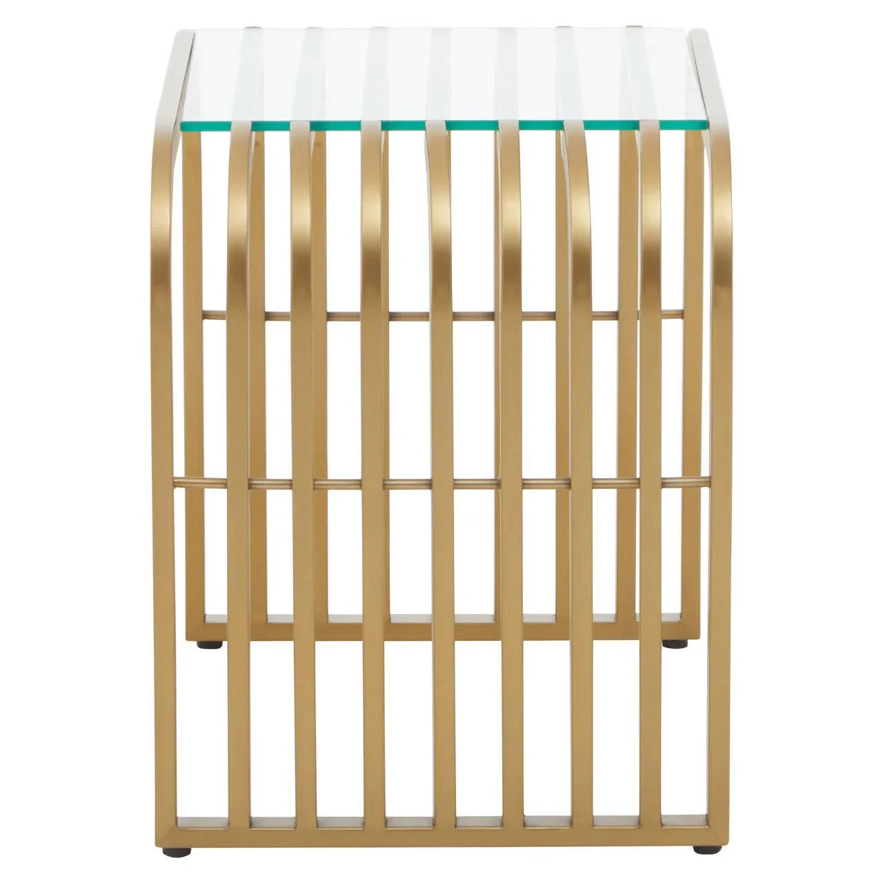 Elegance Gold Glass End Table