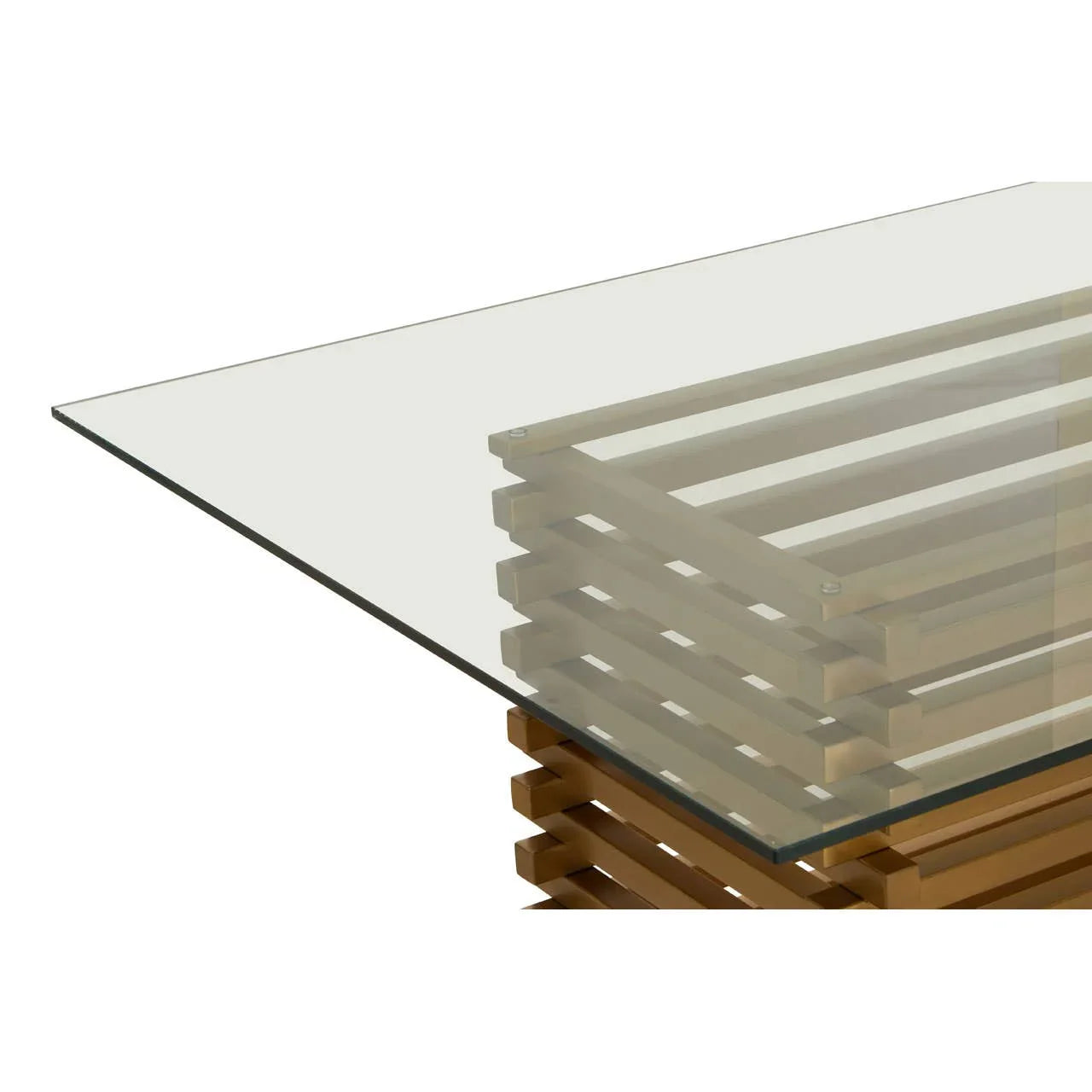 Luxe Gold Glass Dining Table