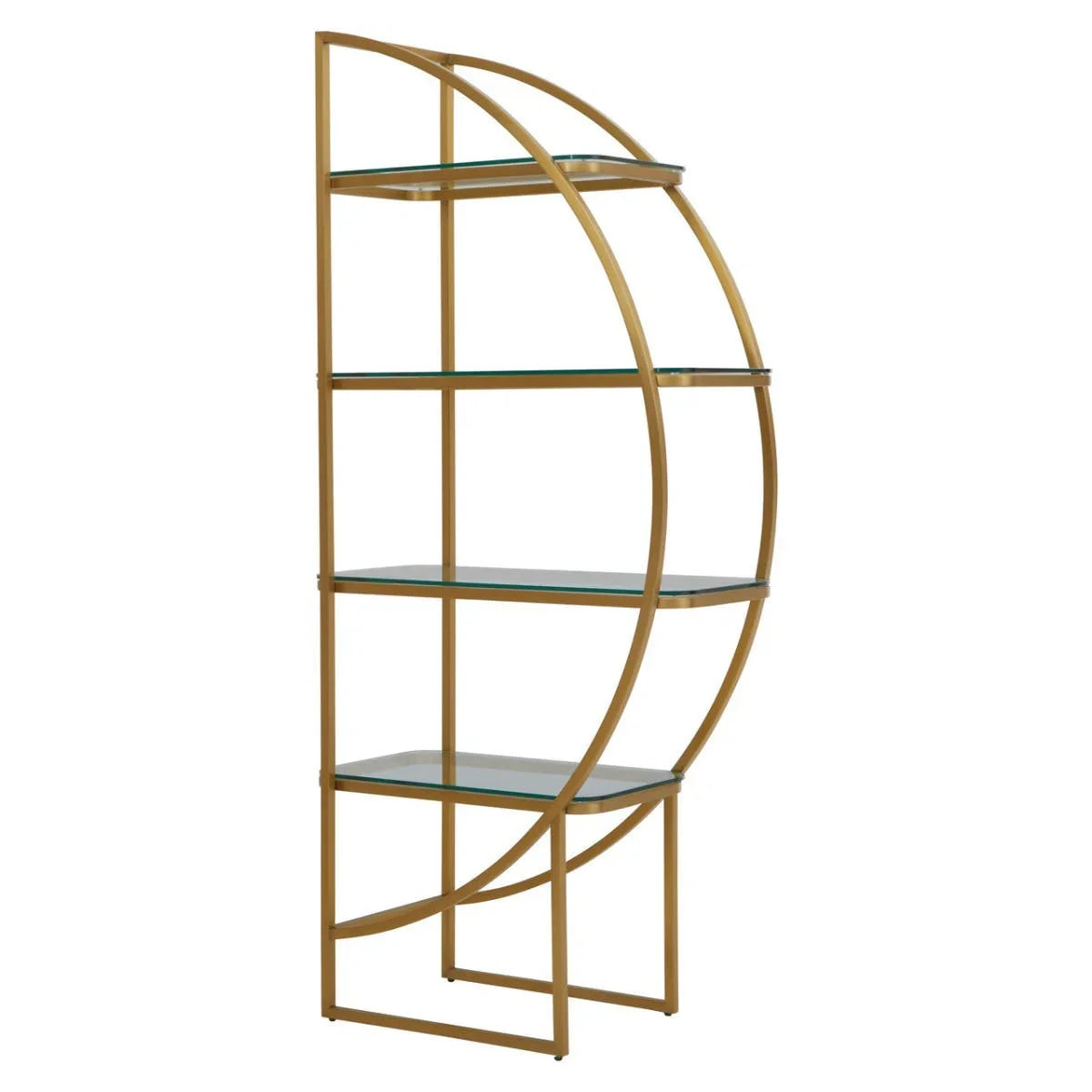 Deco Gold Glass Shelf Unit