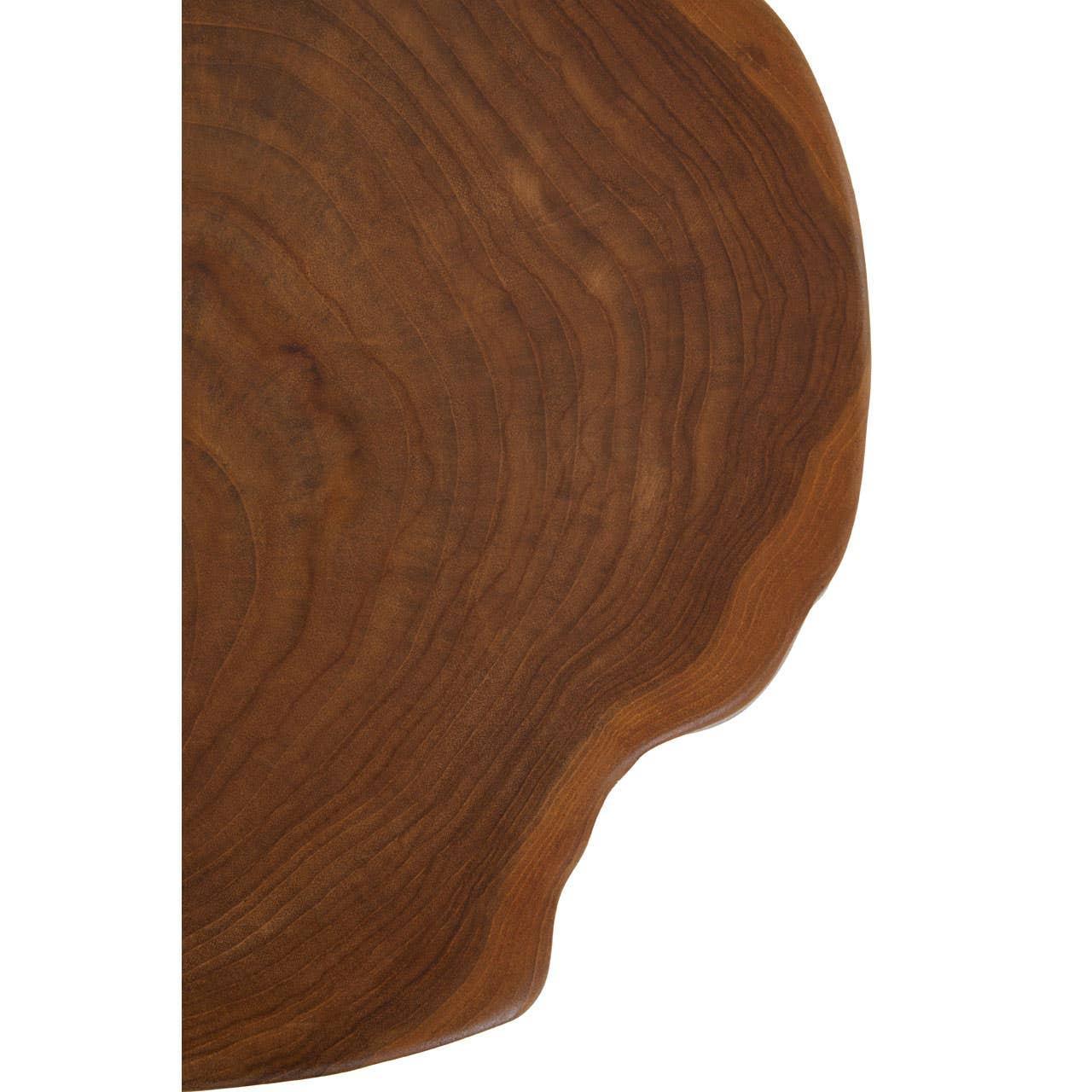 Close-up of live edge wooden table top with visible natural grain pattern