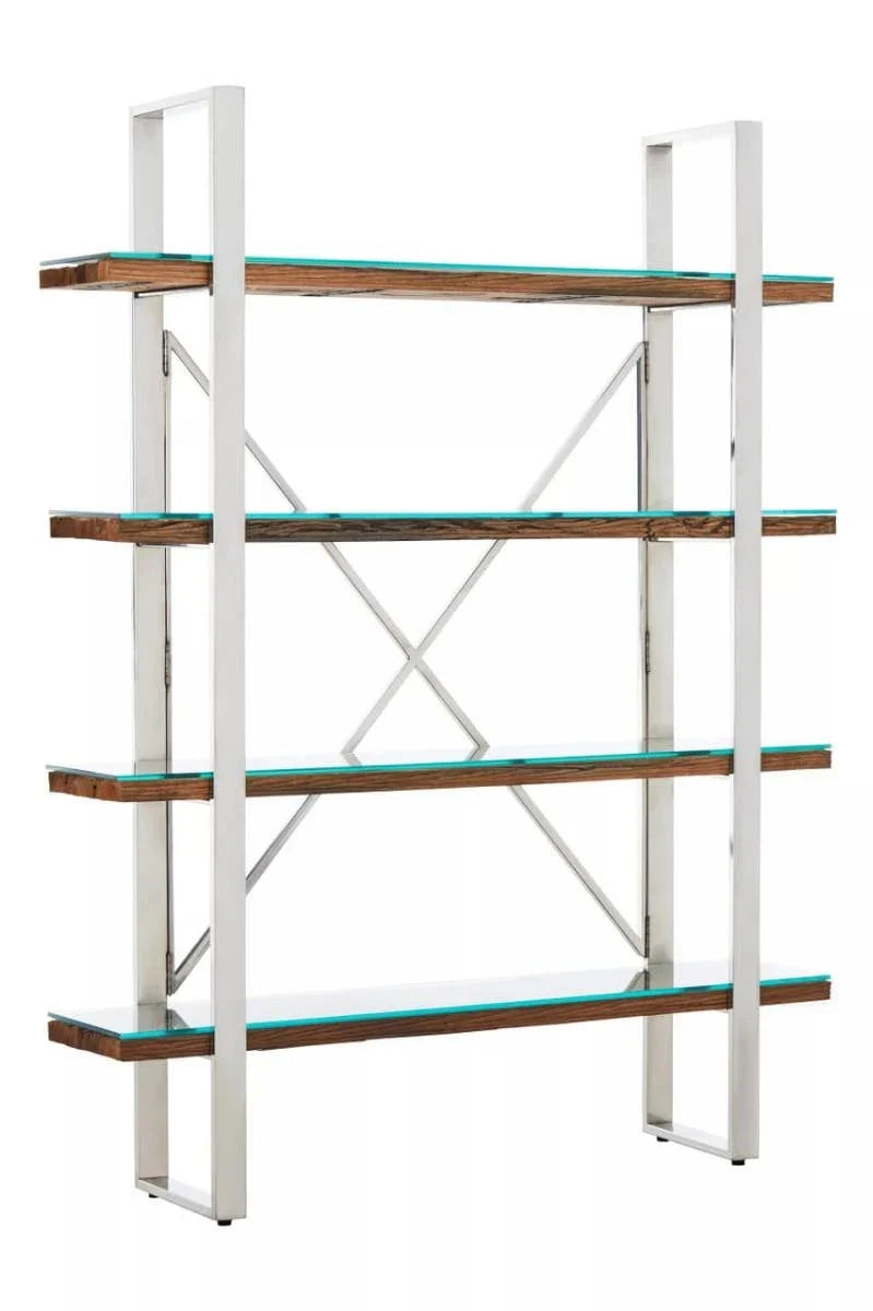 Natural Wood Four Tier Shelf