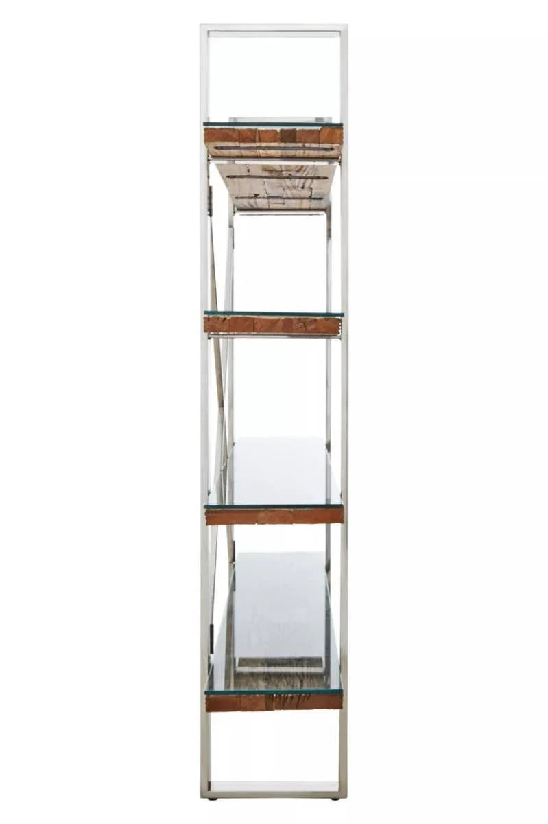Natural Wood Four Tier Shelf