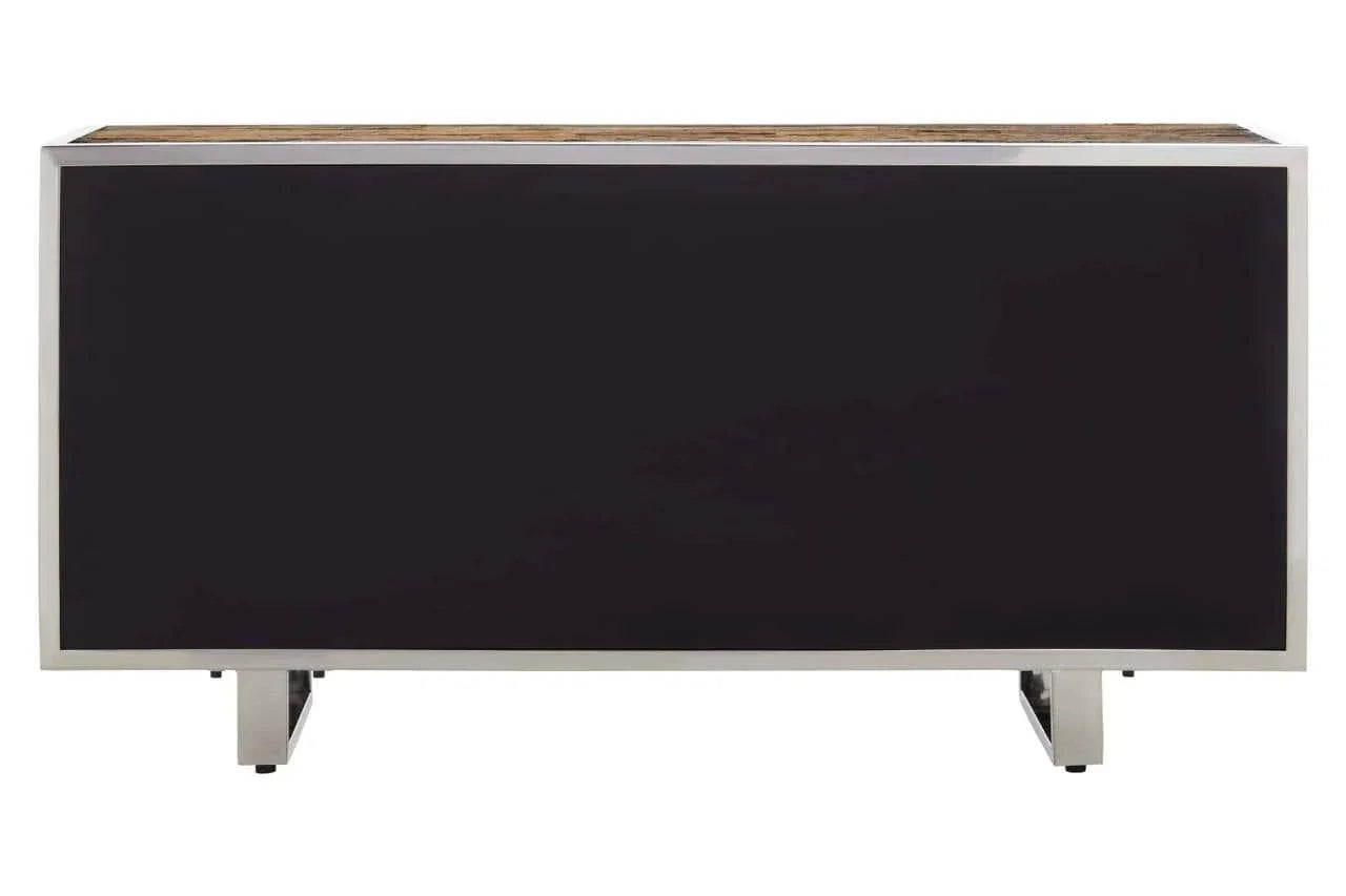 Kerala Natural Wood Sideboard with Glass Top - Stylish Home Storage Solution