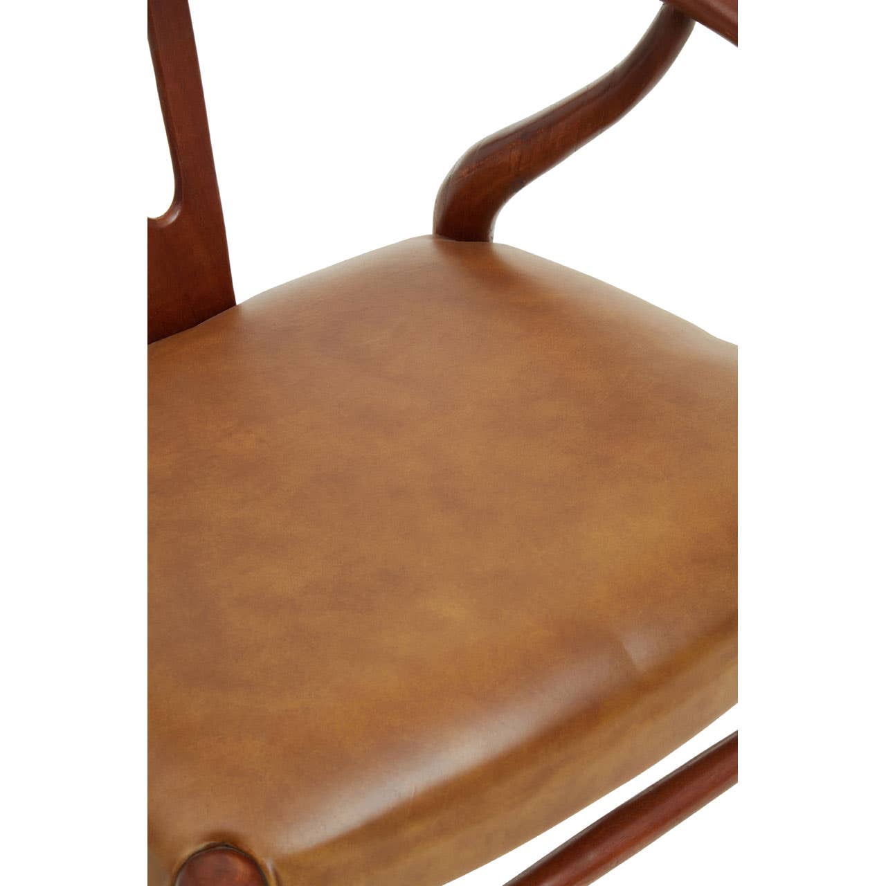 Luxe Leather Teak Stool