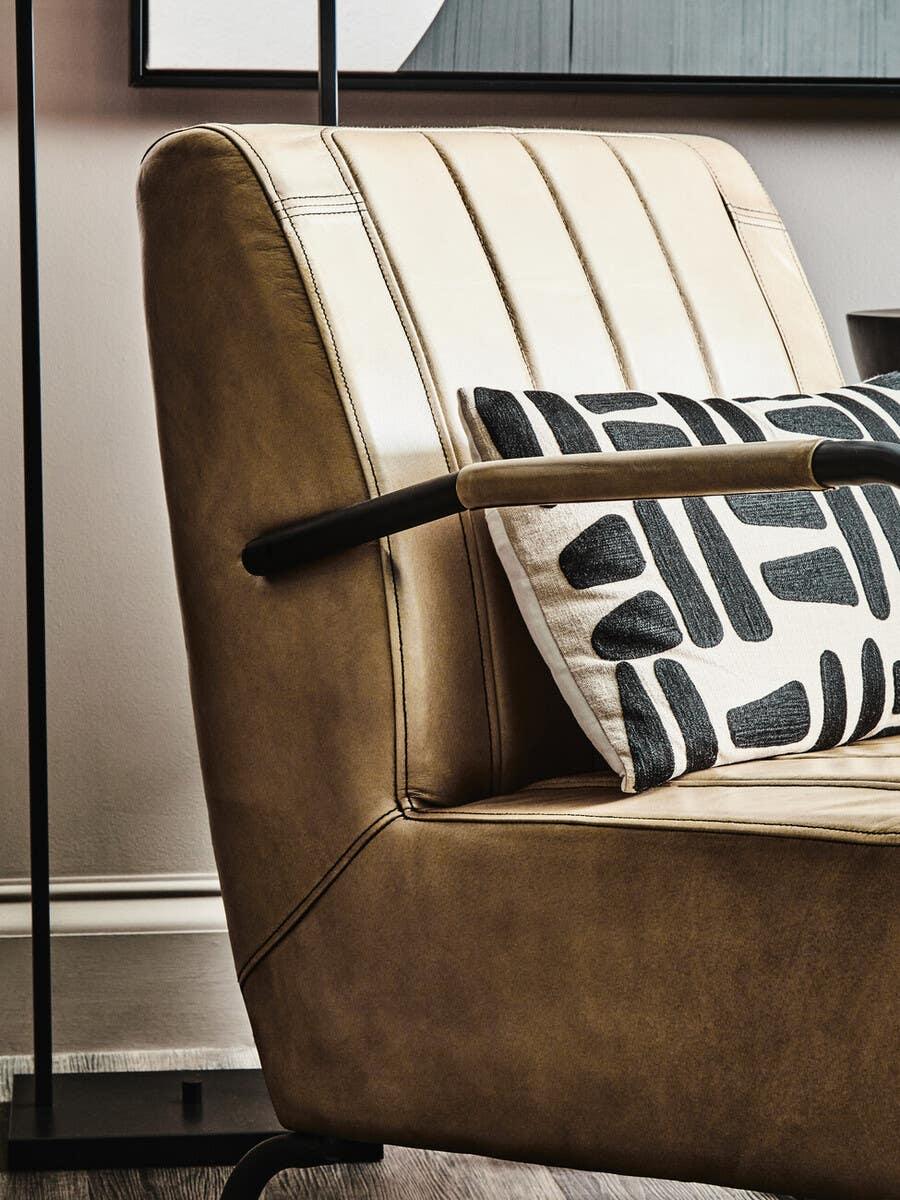 Luxe Grey Leather Accent Chair