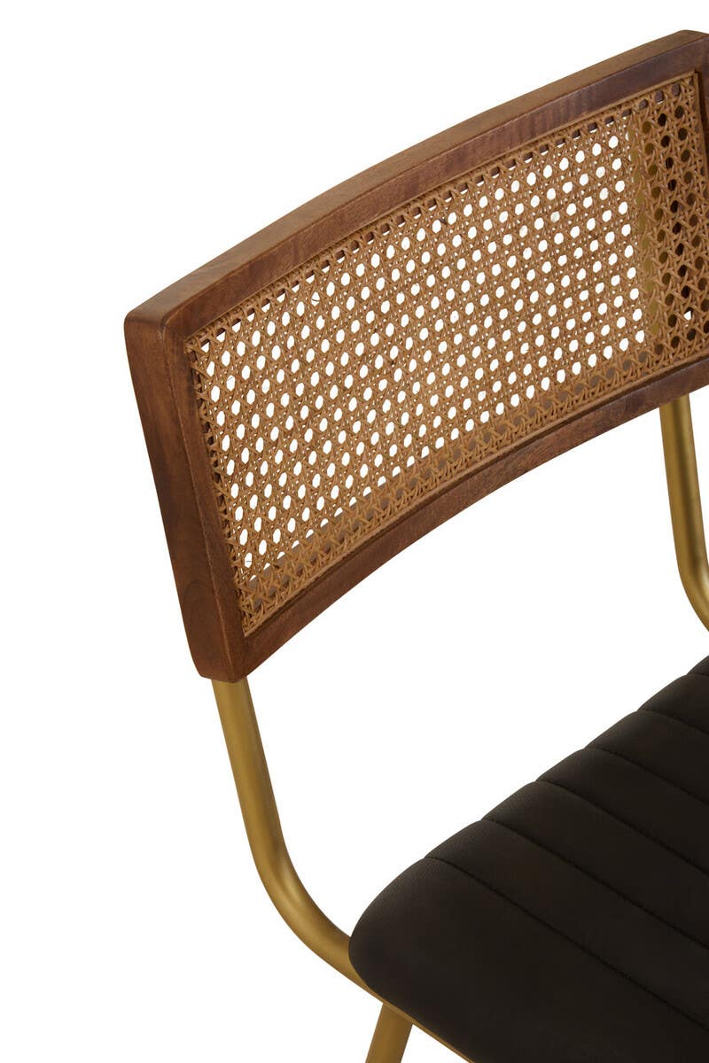 Luxe Black Leather Dining Chair