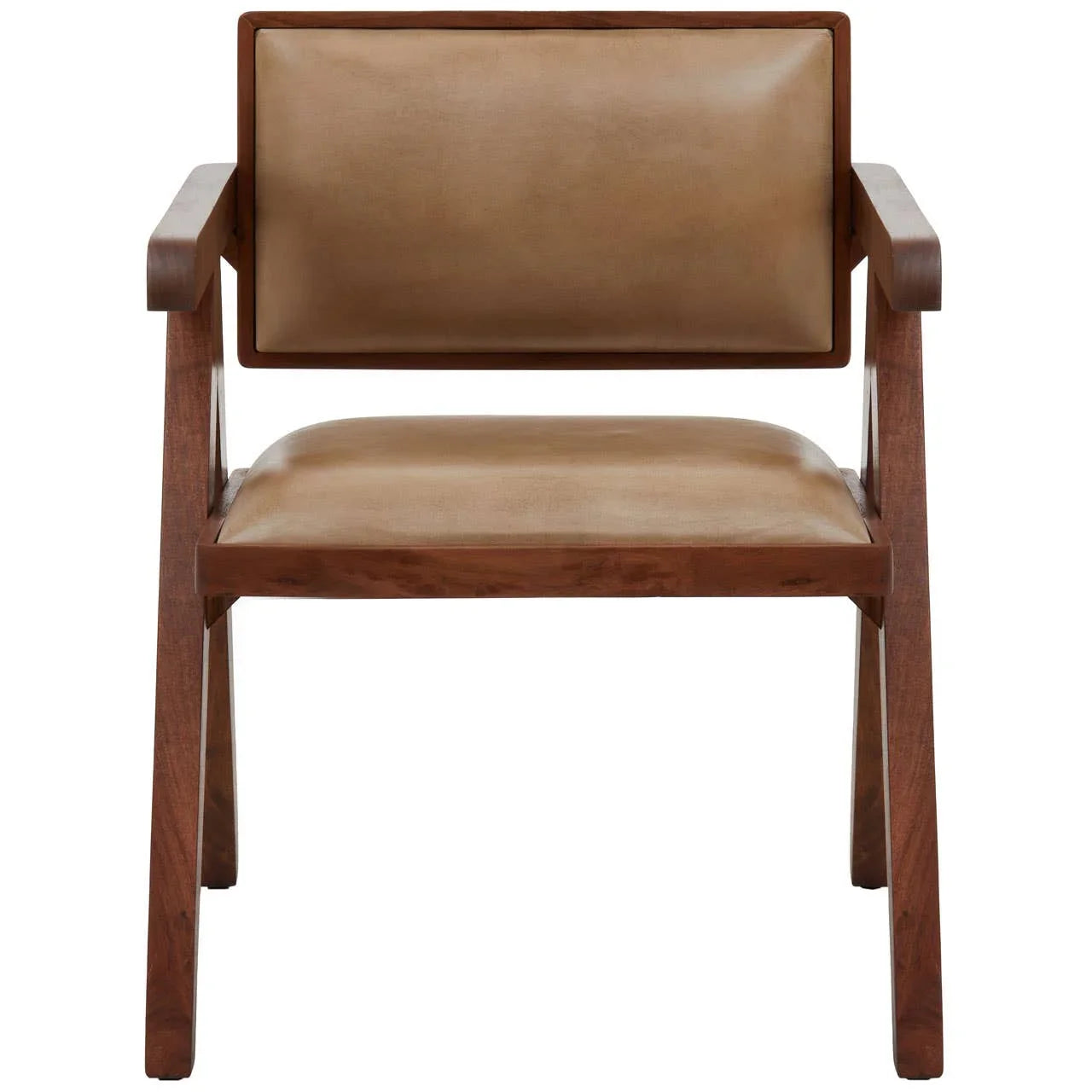 Natural Leather Modern Armchair