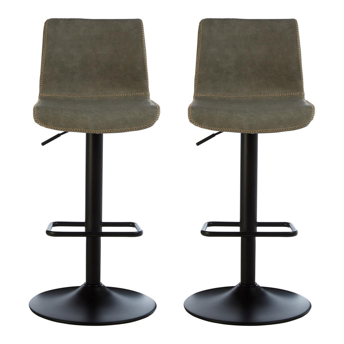 Modern Ash Leather Bar Stools