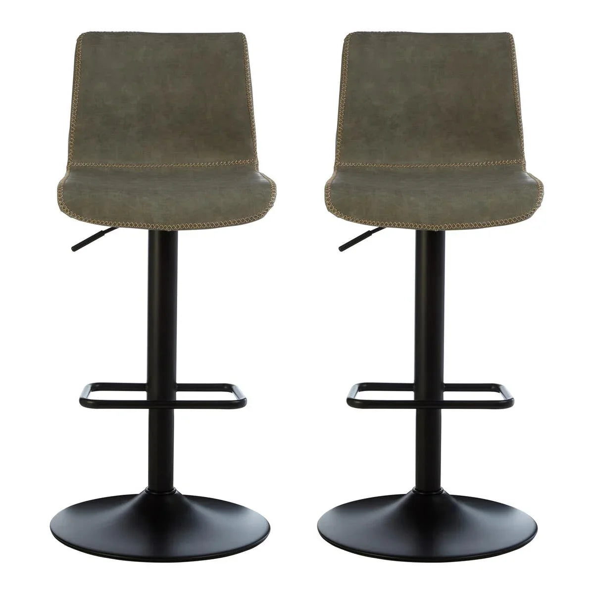 Modern Ash Leather Bar Stools