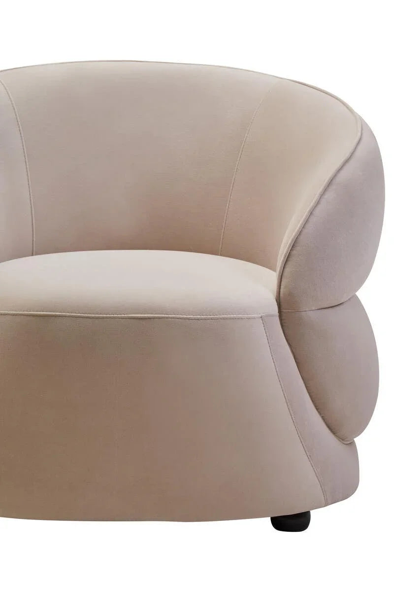 Luxe Stone Velvet Lounge Chair