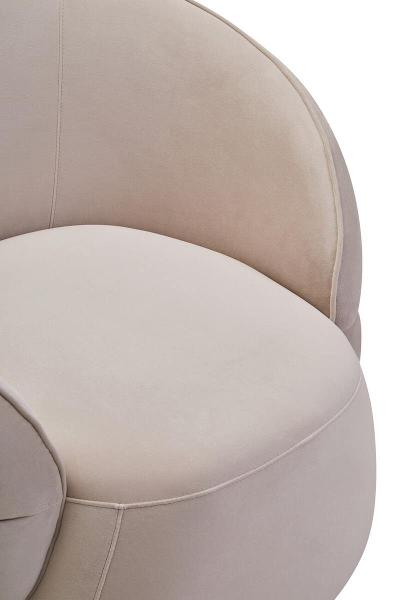Luxe Stone Velvet Lounge Chair