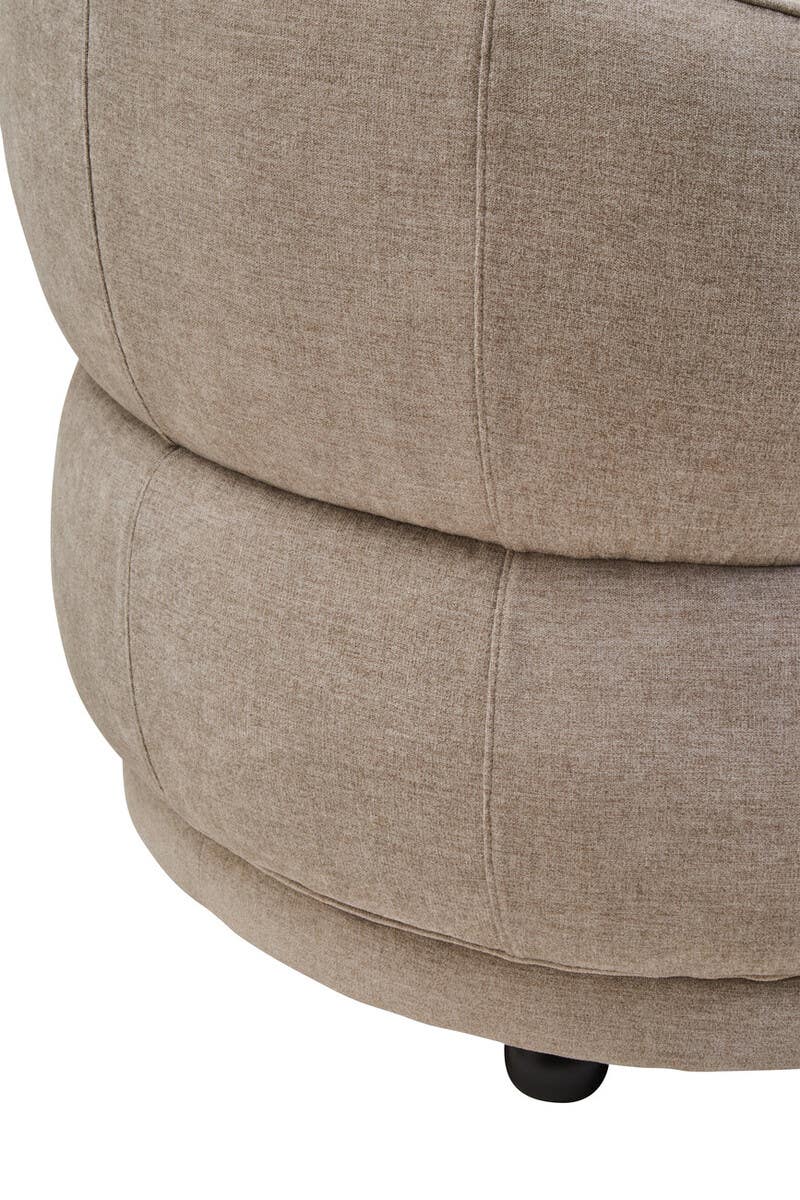 Taupe Chenille Curved Accent Chair