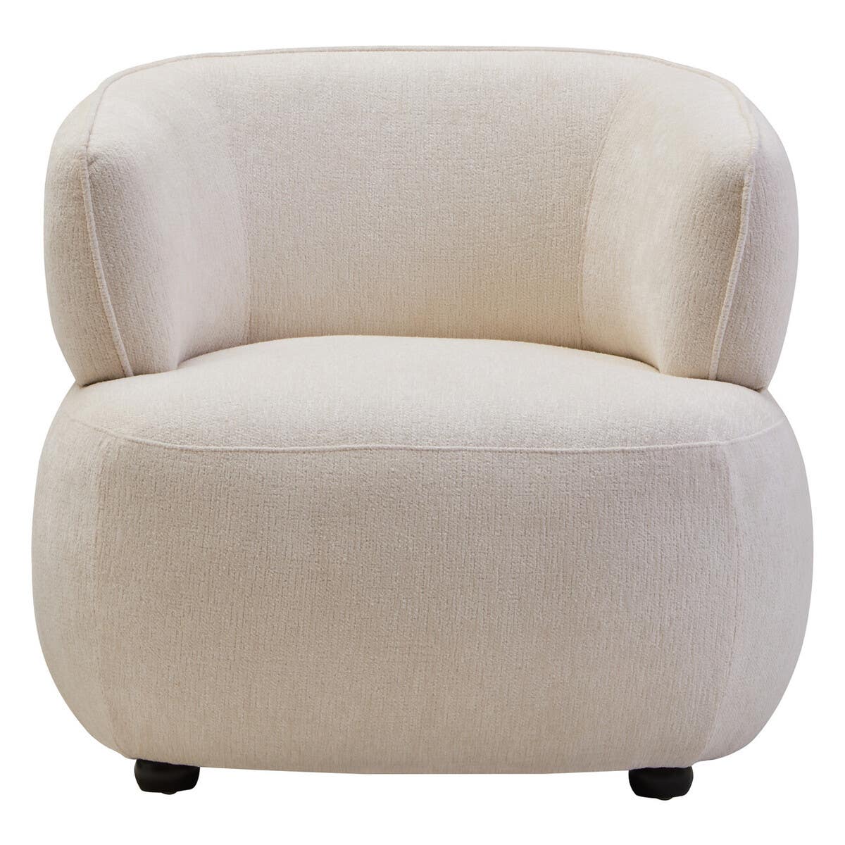 Luxe Ivory Curved Accent Chair