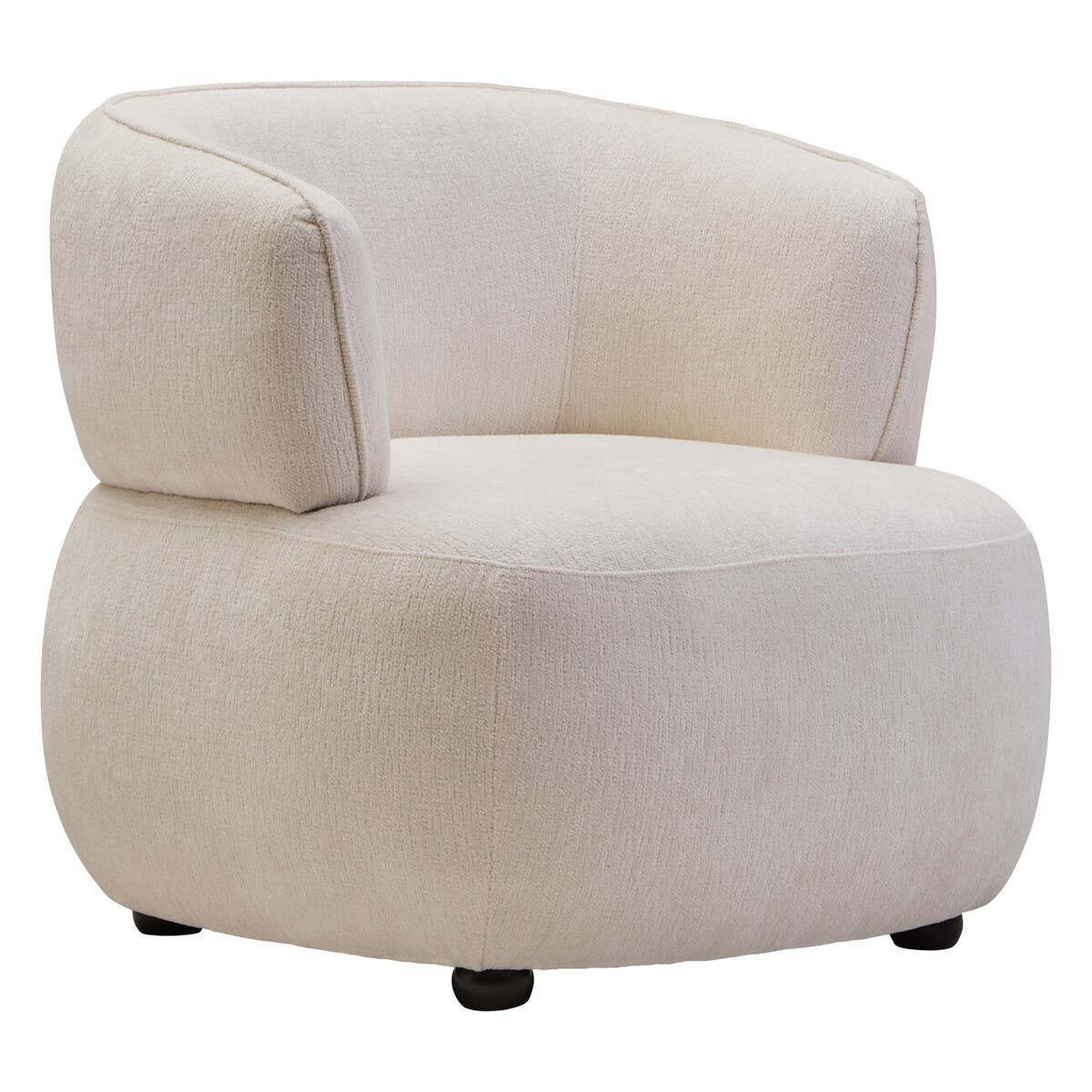 Luxe Ivory Curved Accent Chair