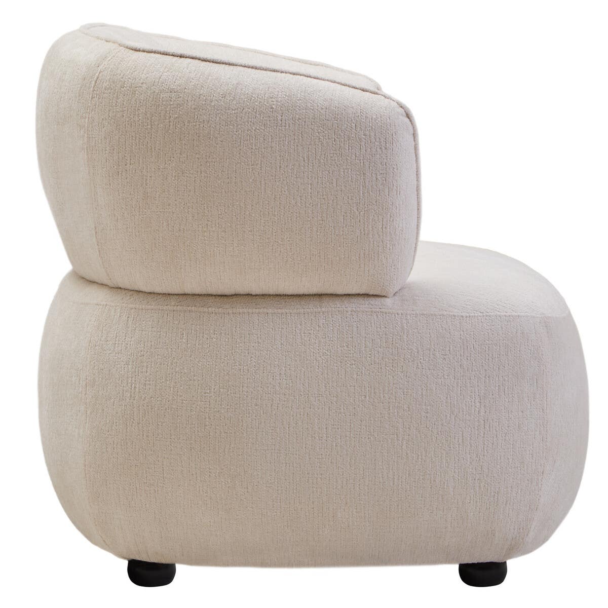 Luxe Ivory Curved Accent Chair