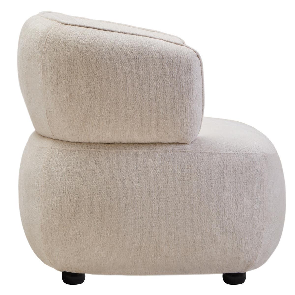 Luxe Ivory Curved Accent Chair