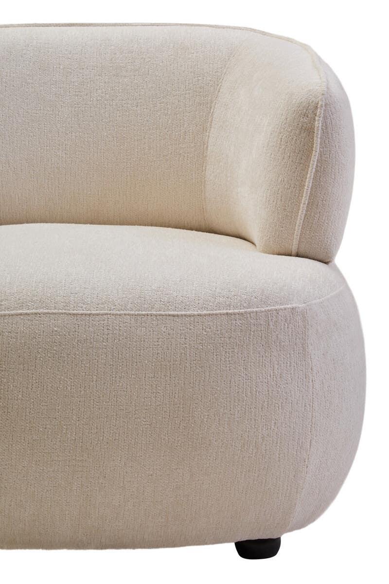 Luxe Ivory Curved Accent Chair