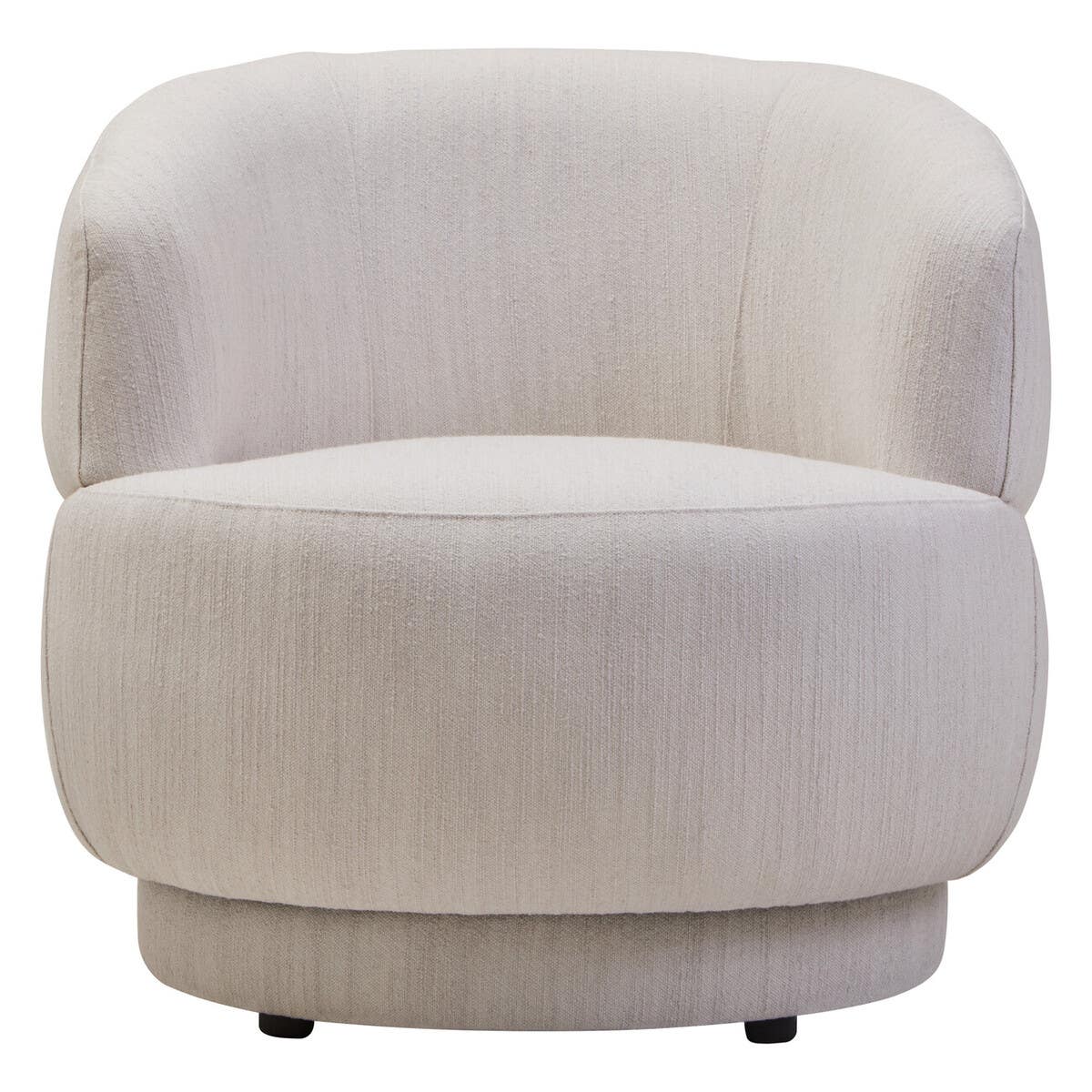 Modern Ivory Linen Curved Chair