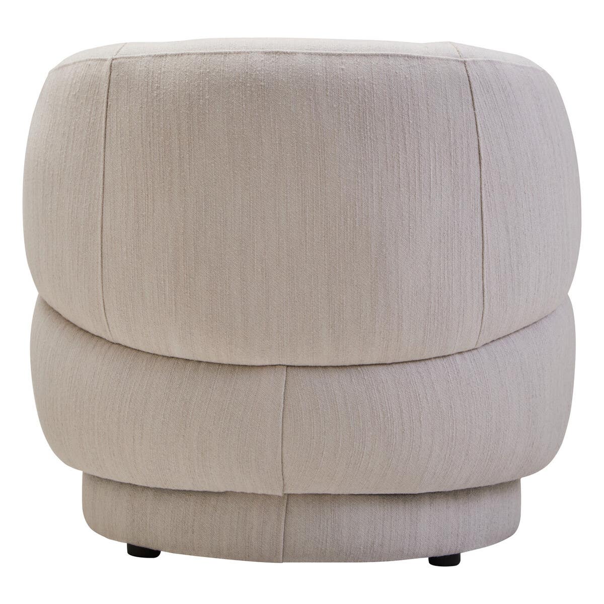 Modern Ivory Linen Curved Chair