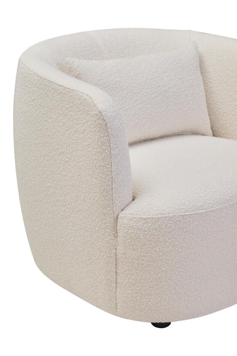 Luxe Curved Cream Accent Chair
