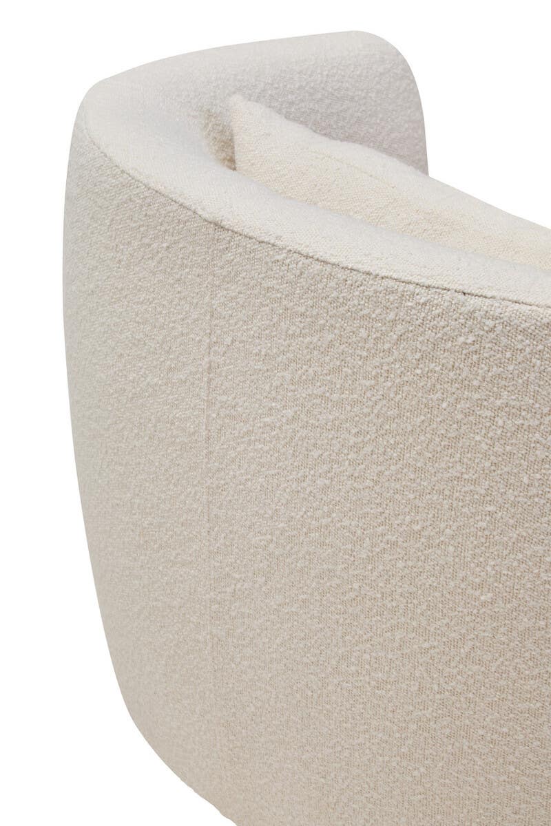 Luxe Curved Cream Accent Chair