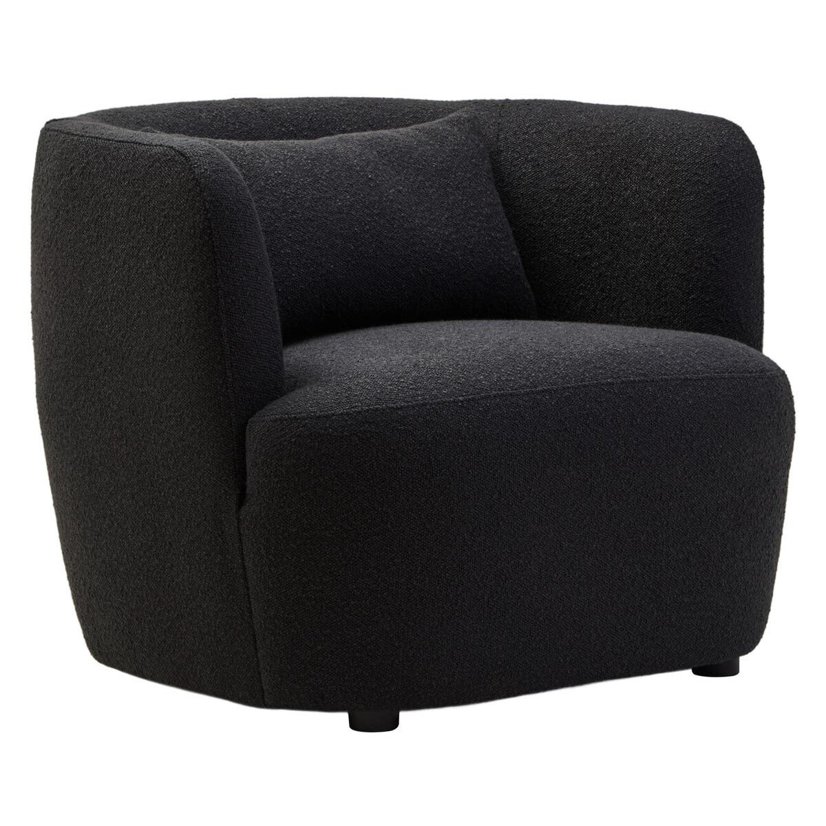 Luxe Curved Black Lounge Chair