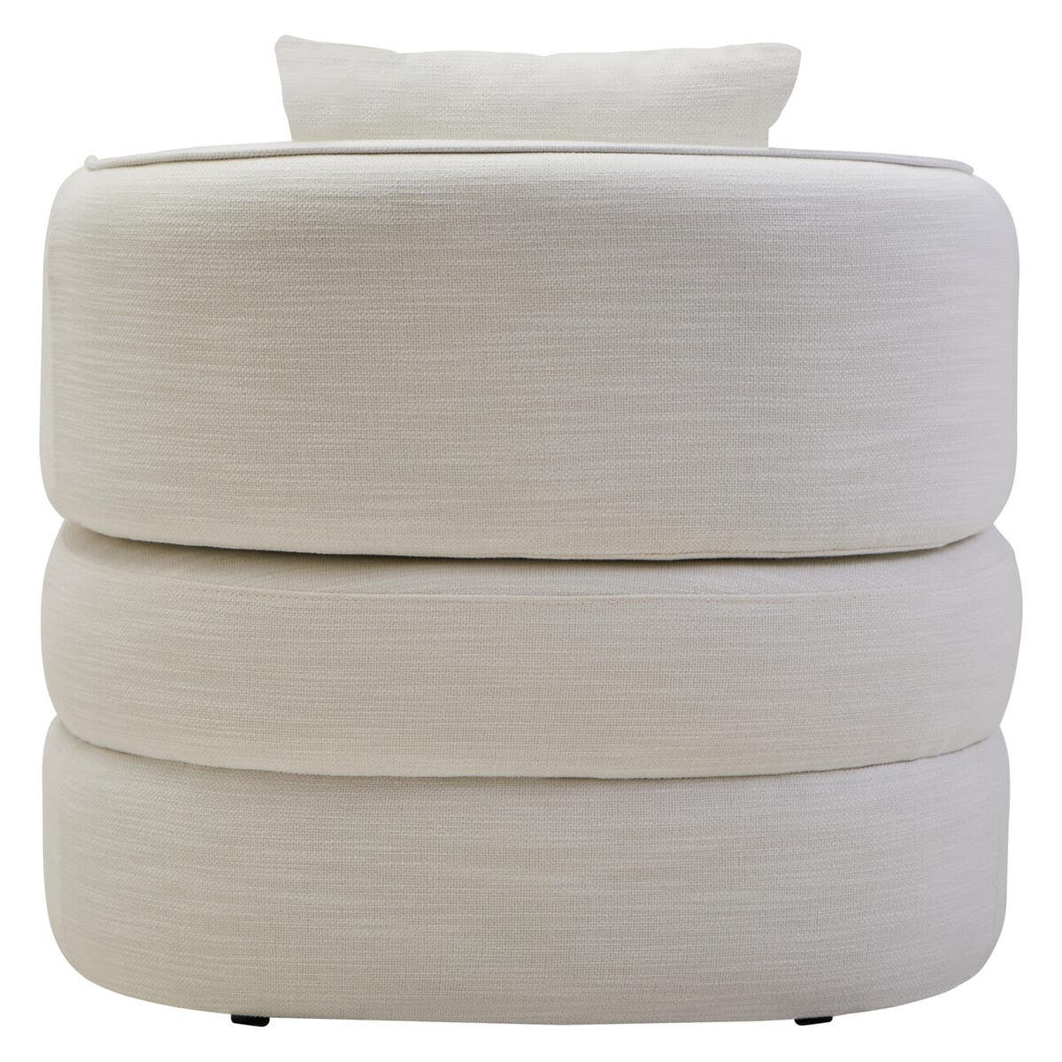 Curved Cream Linen Chair